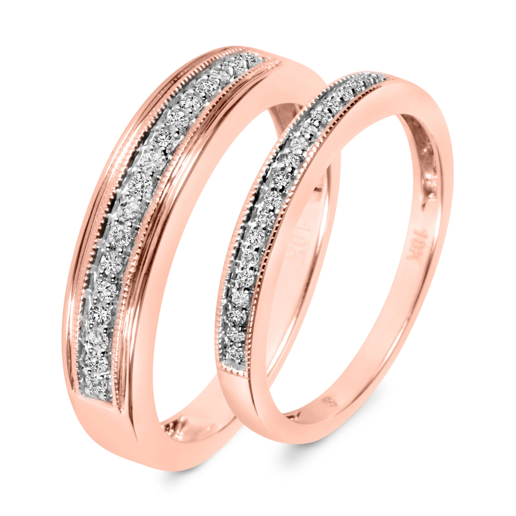 Princess Oshun 1/4 ct tw. Diamond Wedding Band Set - view 1
