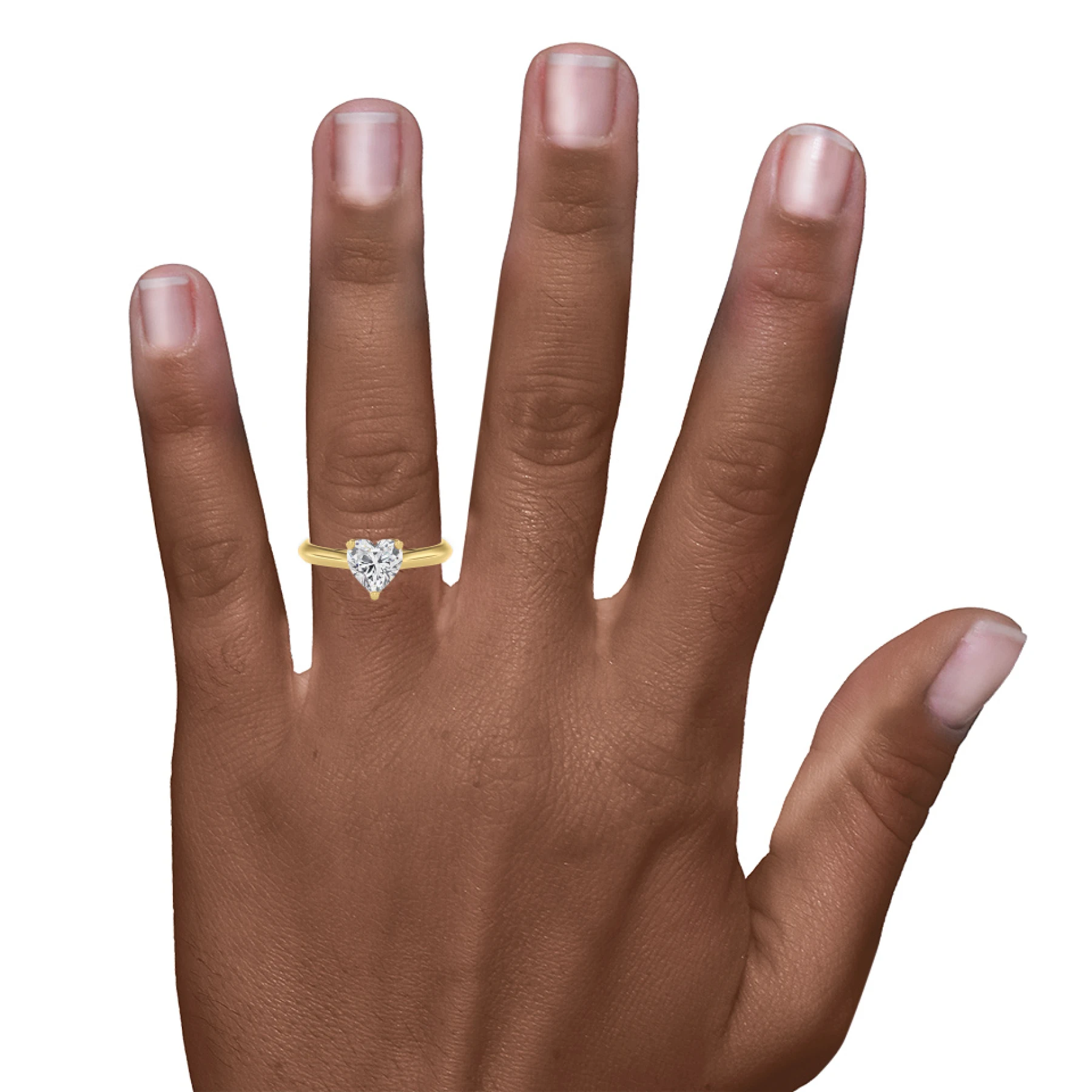 Jena 3/4 ct tw. Lab Grown Diamond Heart Solitaire Engagement Ring 14K Yellow Gold Vermeil - view 7