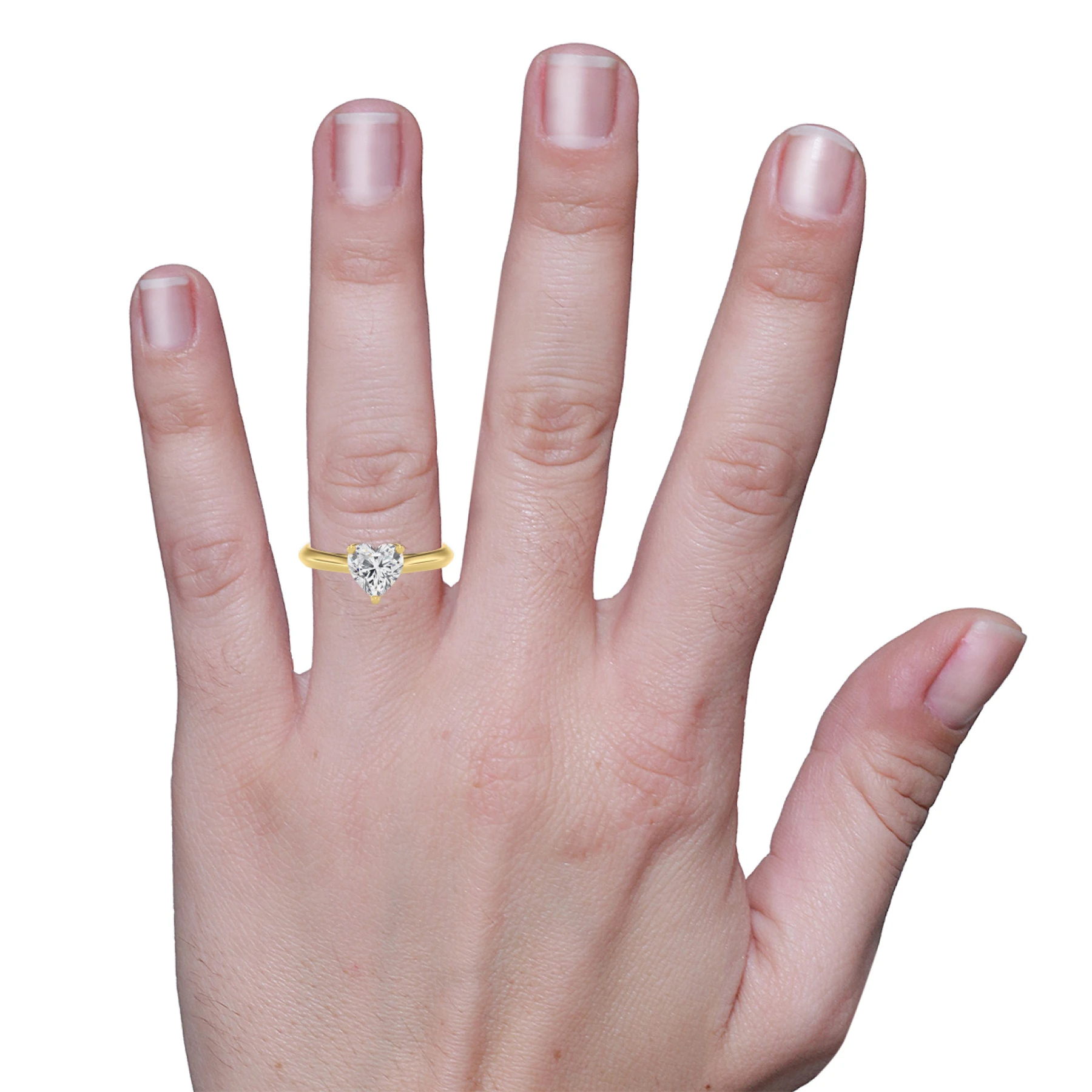 Jena 3/4 ct tw. Lab Grown Diamond Heart Solitaire Engagement Ring 14K Yellow Gold Vermeil - view 5