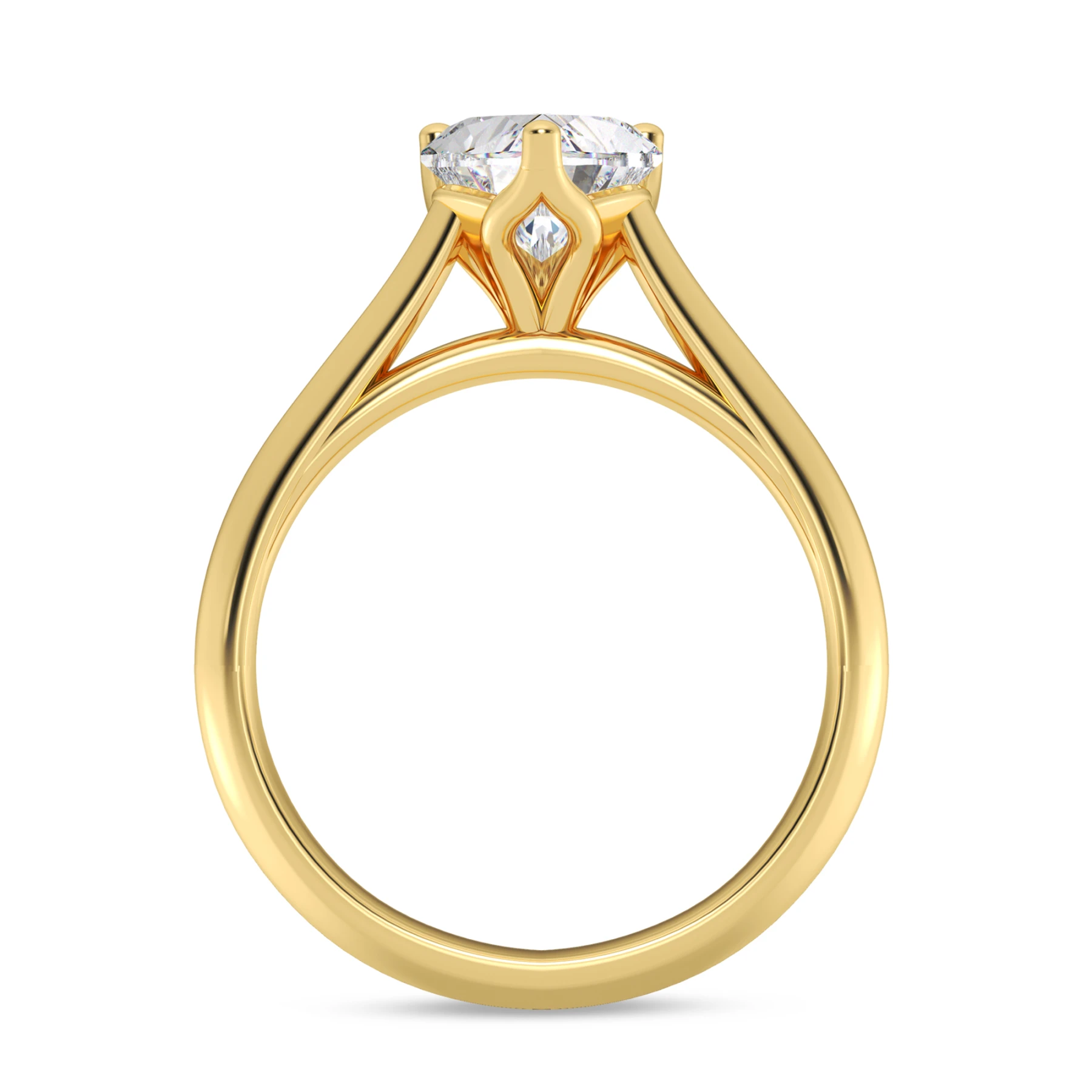 Jena 3/4 ct tw. Lab Grown Diamond Heart Solitaire Engagement Ring 14K Yellow Gold Vermeil - view 4