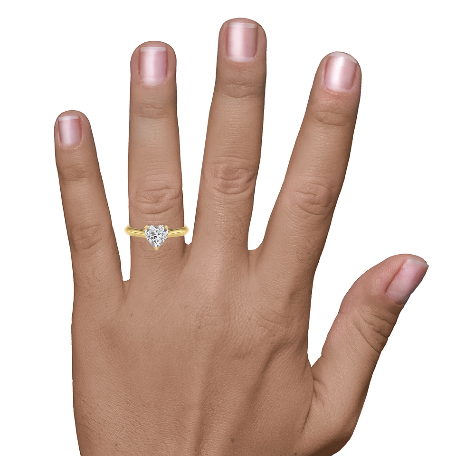 Jena 3/4 ct tw. Lab Grown Diamond Heart Solitaire Engagement Ring 14K Yellow Gold Vermeil - view 6