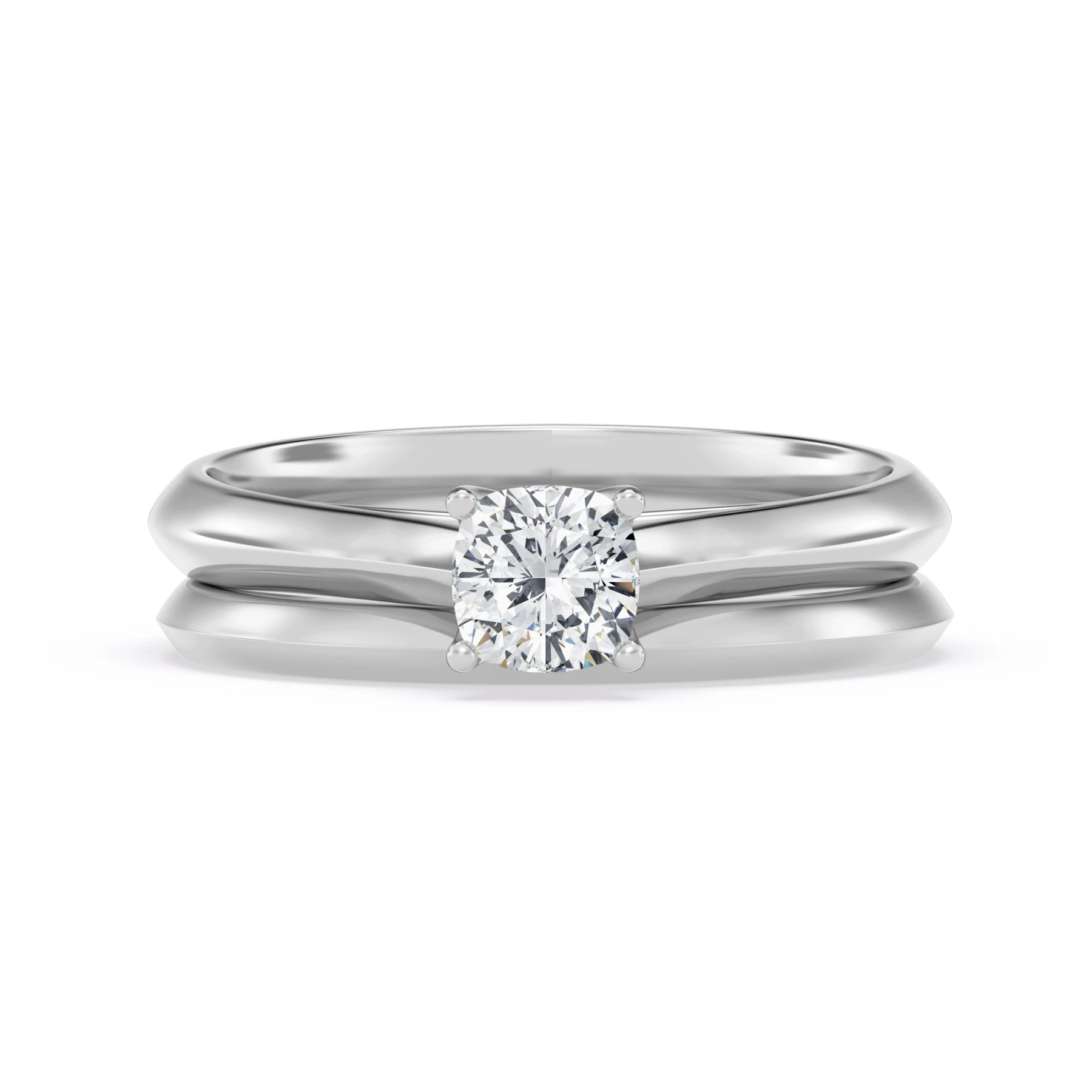 Jena 1/2 ct tw. Lab Grown Diamond Cushion Solitaire Bridal Set Vermeil