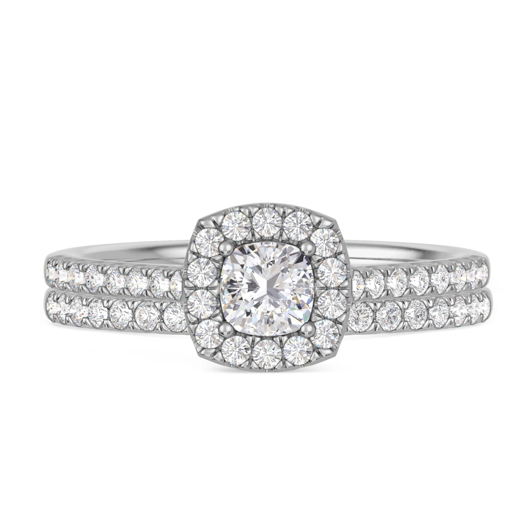 Adeola 7/8 ct tw. Lab Grown Diamond Cushion Solitaire Bridal Set Vermeil