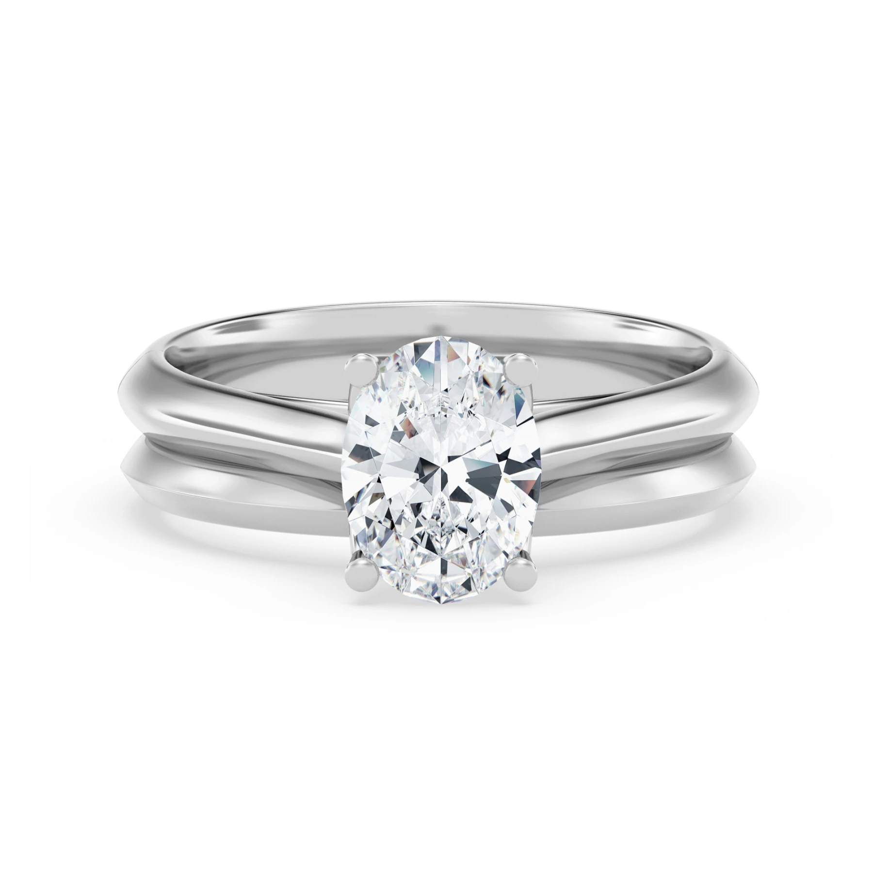 Jena 1 ct tw. Lab Grown Diamond Oval Solitaire Bridal Set Vermeil
