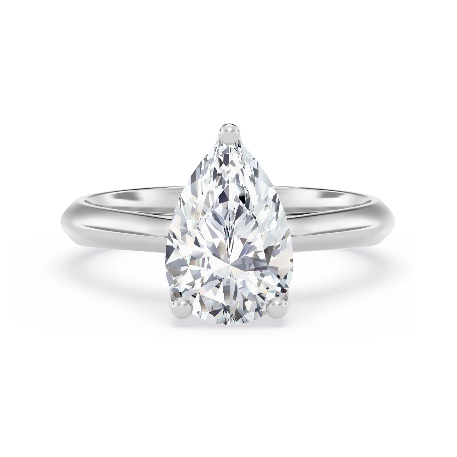 Jena 2 ct tw. Lab Grown Diamond Pear Solitaire Engagement Ring Vermeil
