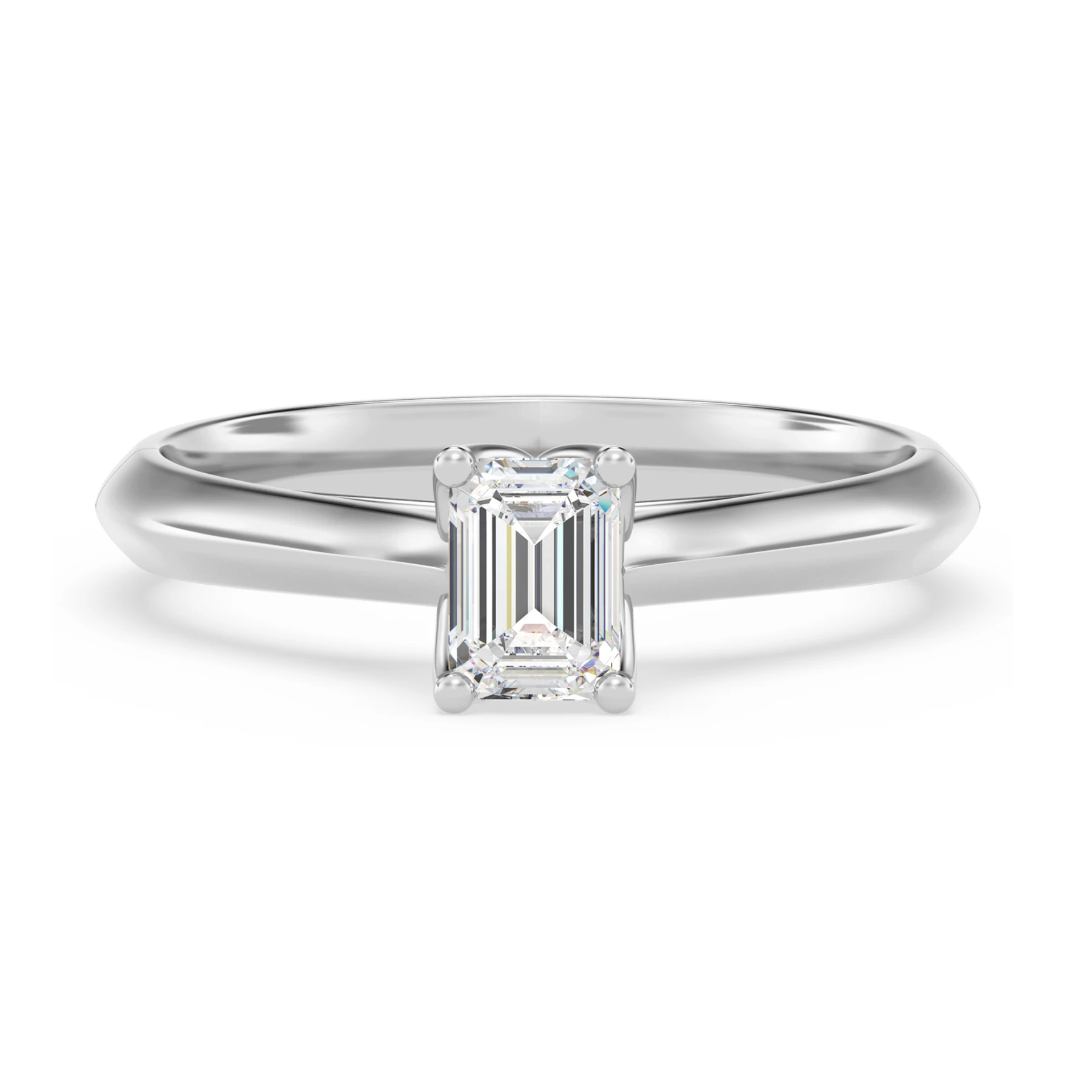 Jena 1/2 ct tw. Lab Grown Diamond Emerald Solitaire Engagement Ring Vermeil