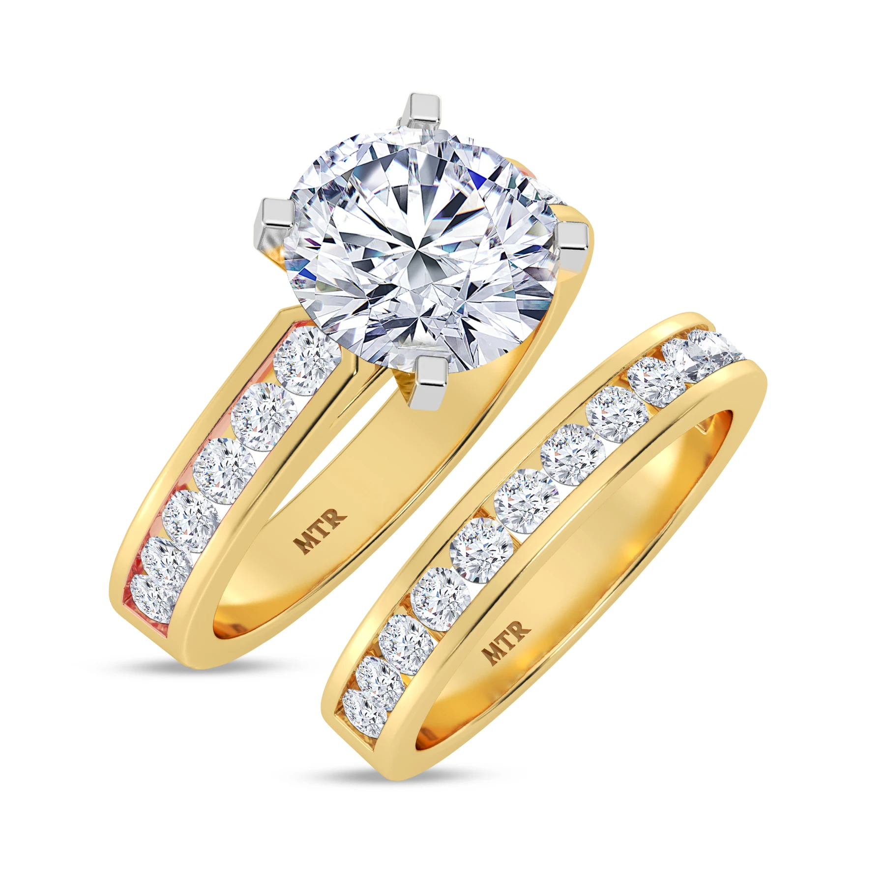 Lesha 4 1/4 ct tw. Lab Grown Diamond Round Solitaire Bridal Set - view 1