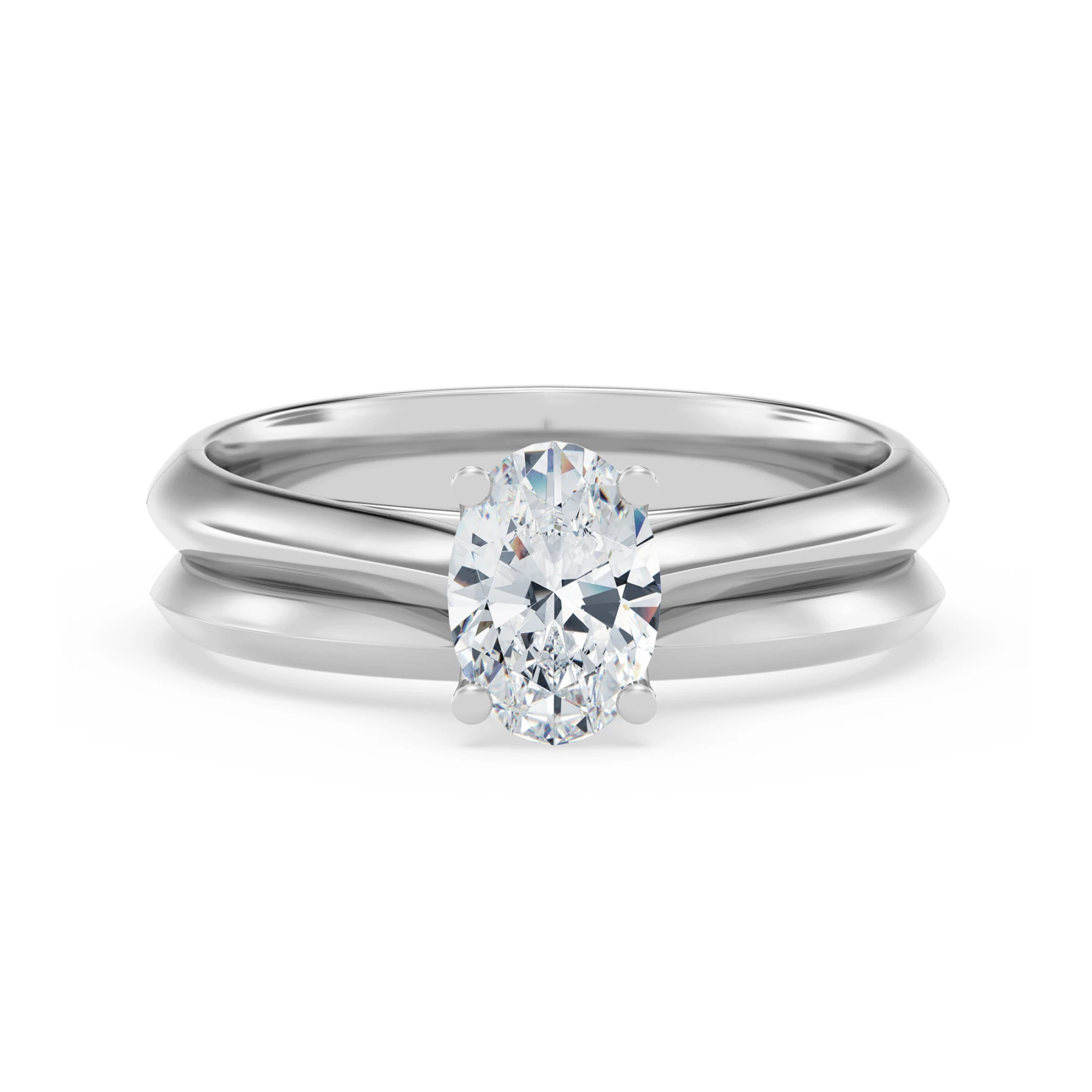 Jena 3/4 ct tw. Lab Grown Diamond Oval Solitaire Bridal Set Vermeil