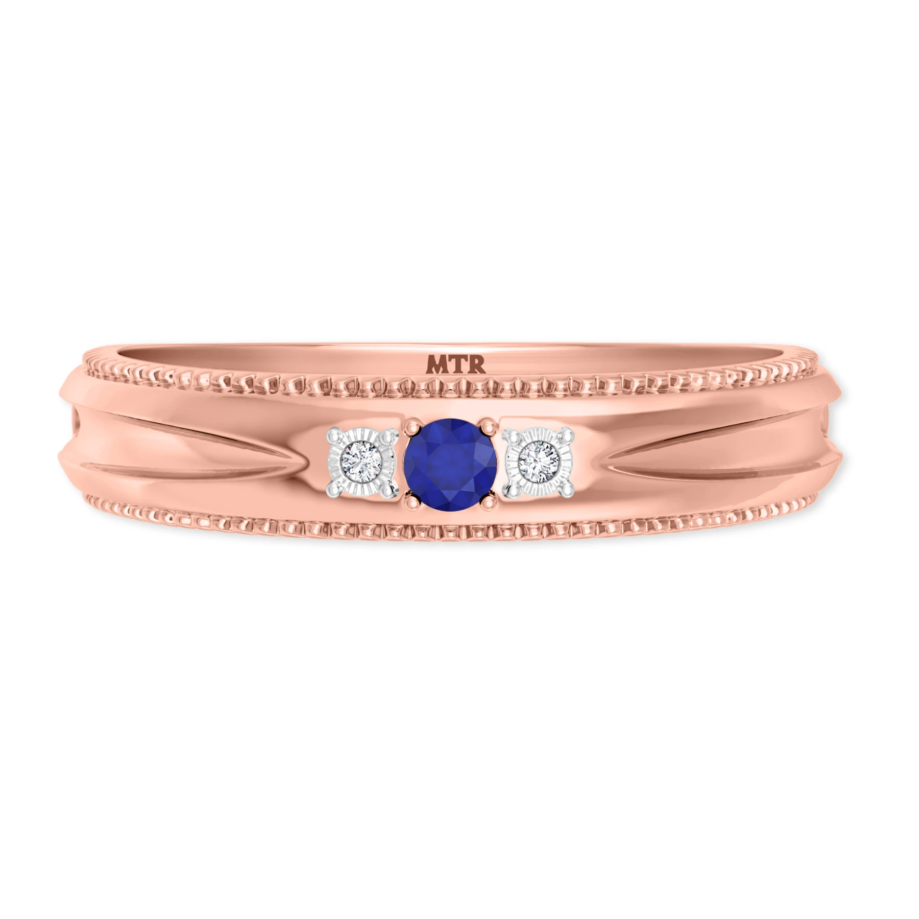 Magnol 1/8 Carat T.W. Sapphire and Diamond Mens Wedding Band - view 1