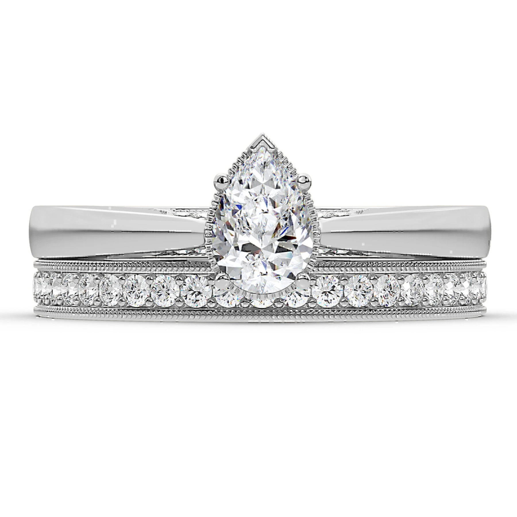 Killian 1 1/2 ct tw. Lab Grown Diamond Pear Solitaire Bridal Set 950 - view 1