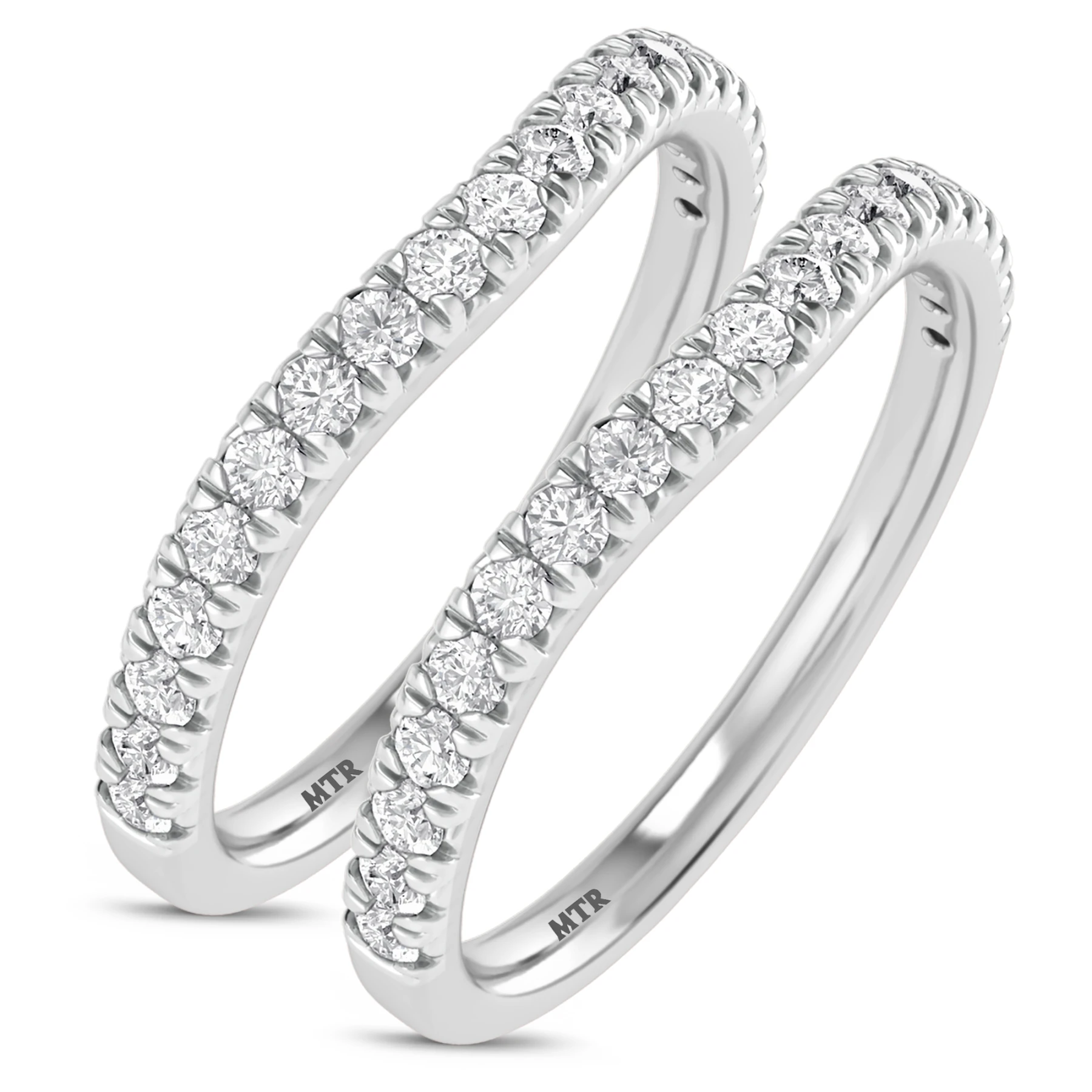 Uma 2/3 ct tw. Lab Grown Diamond Same Sex Ladies Band Set - view 1