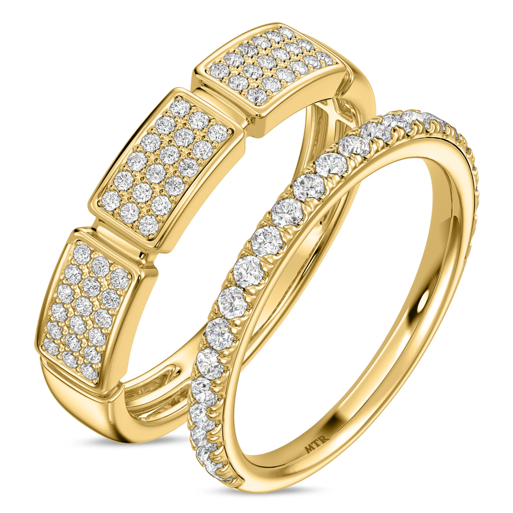 Trenza 2/3 ct tw. Lab Grown Diamond Wedding Band Set
