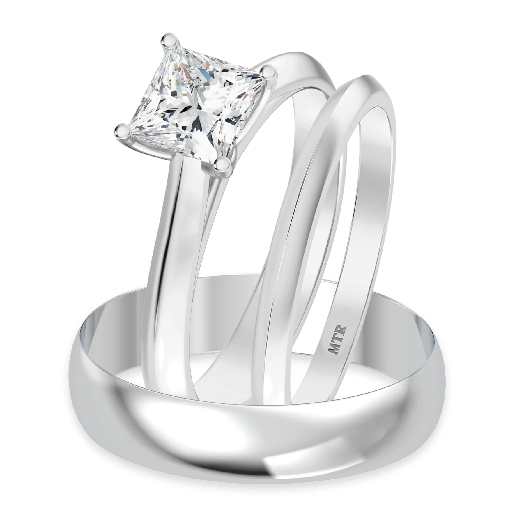 Jena 3/4 ct tw. Diamond Princess Solitaire Trio Set - view 1