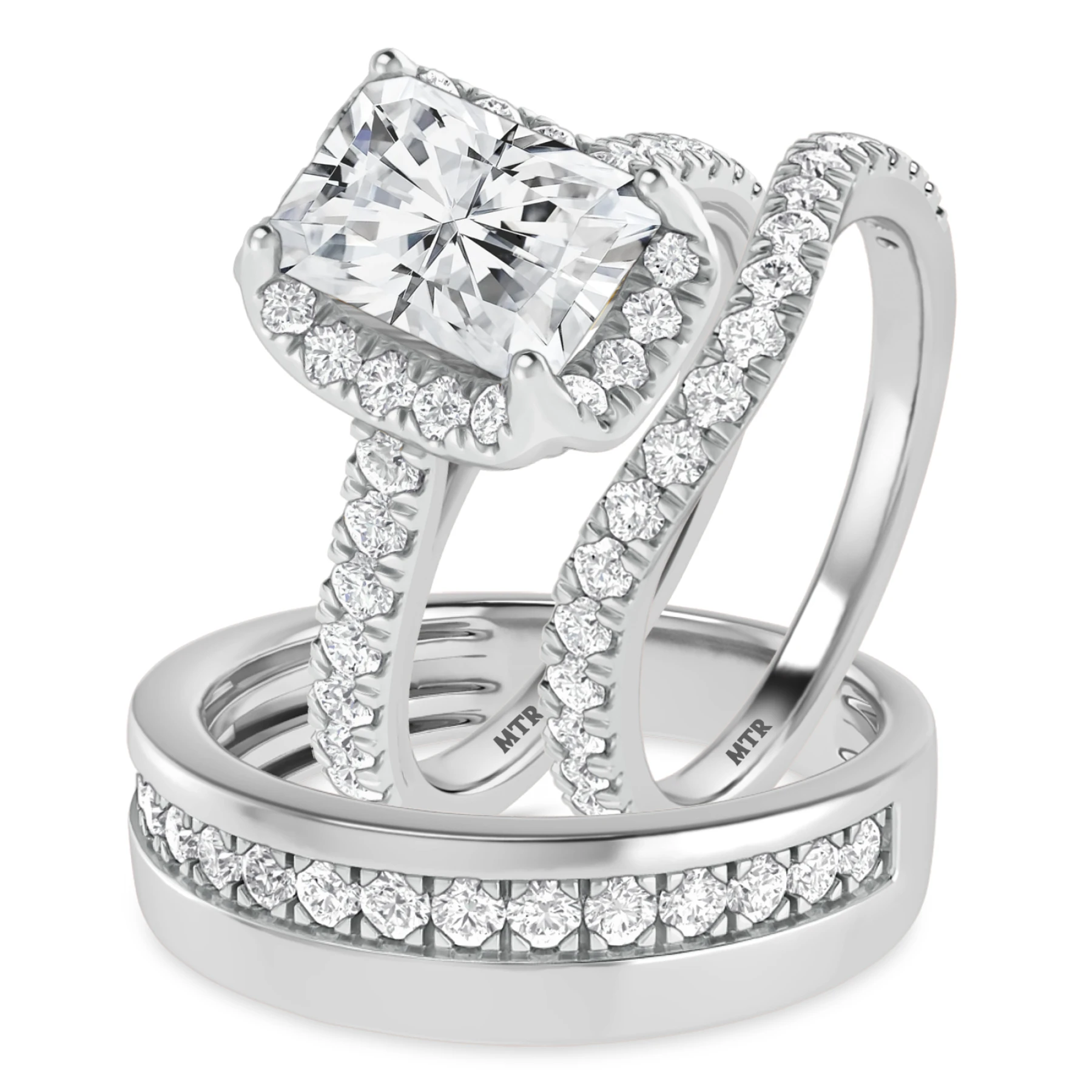 Daisy 3 1/5 ct tw. Lab Grown Diamond Radiant Solitaire Trio Set - view 1