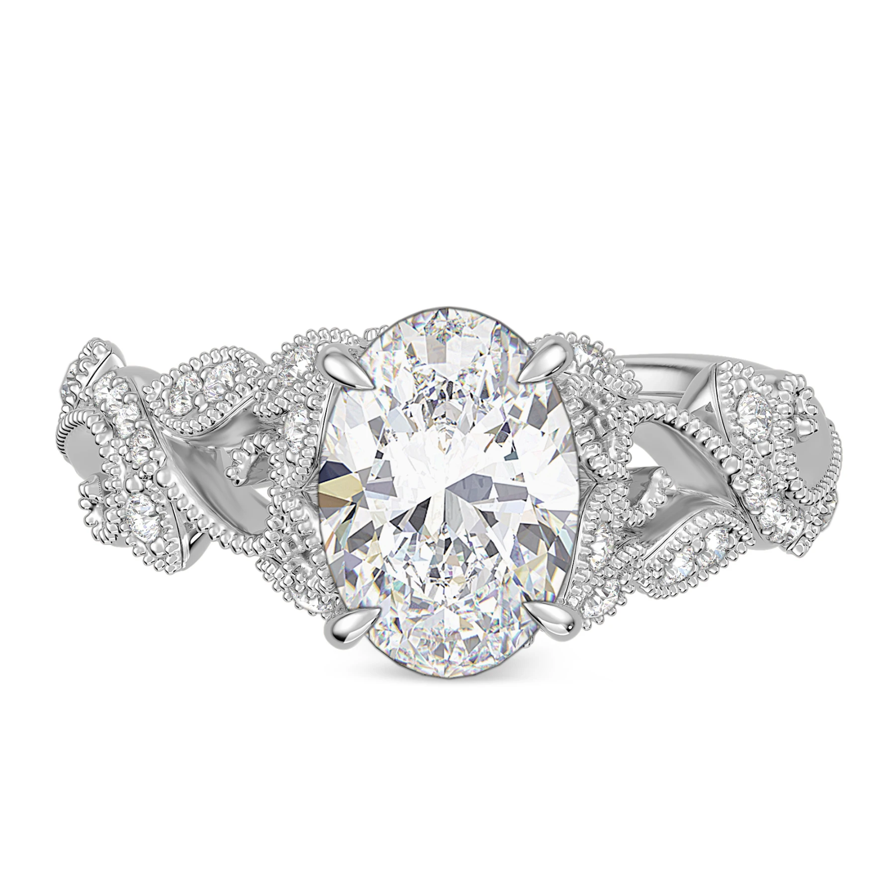 Zarza 2 1/6 ct tw. Lab Grown Diamond Oval Solitaire Engagement Ring
