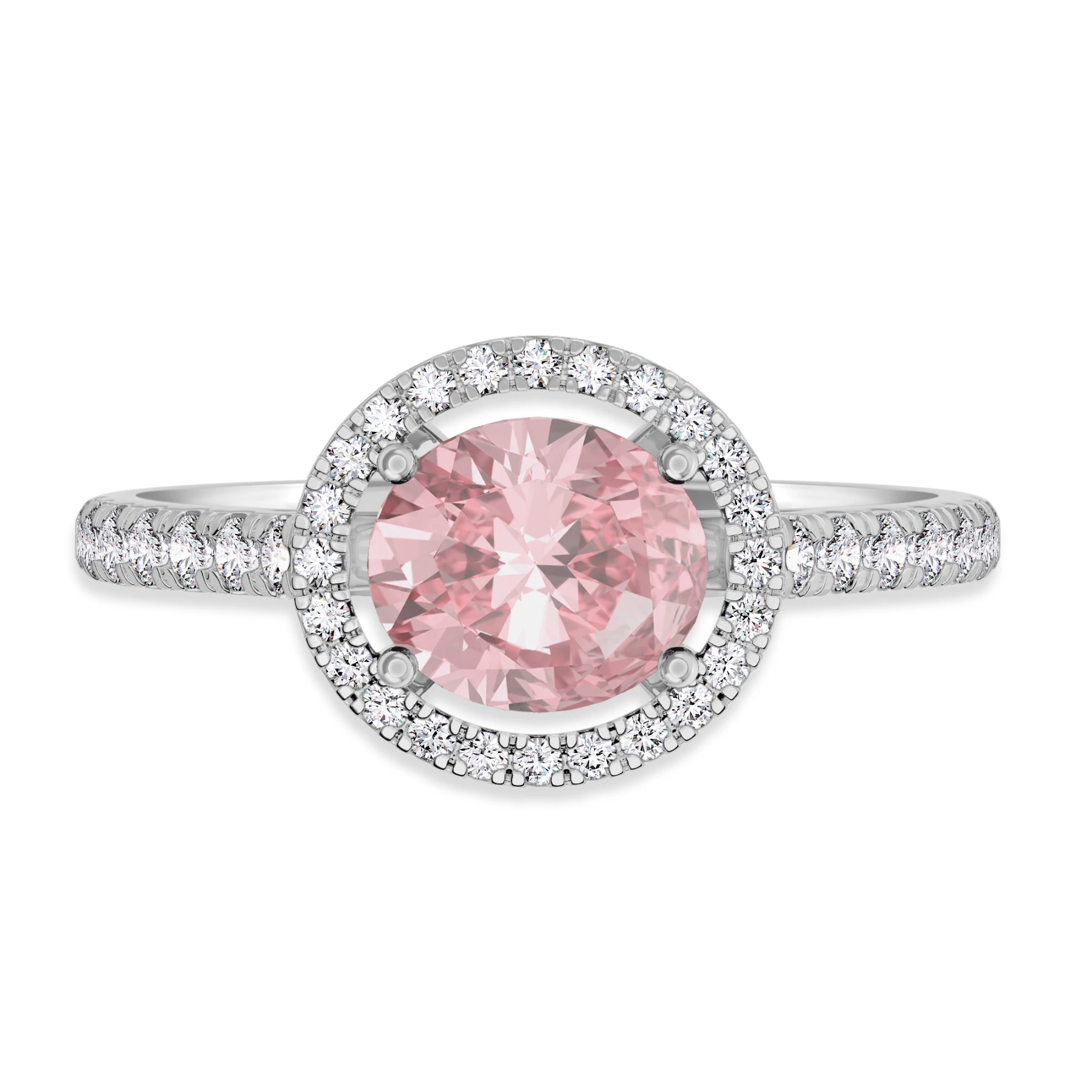 Sloane 1 3/8 Carat T.W. Morganite and diamond Engagement Ring Vermeil