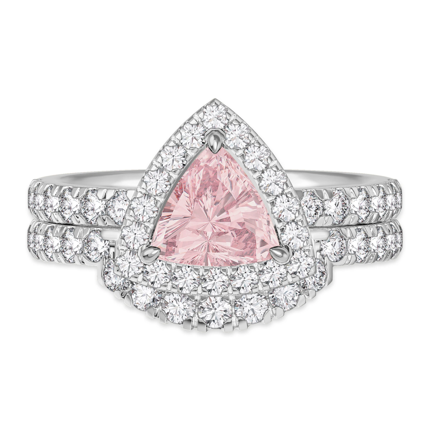 Arden 1 2/3 Carat T.W. Morganite and Diamond Matching Bridal Set 14K White