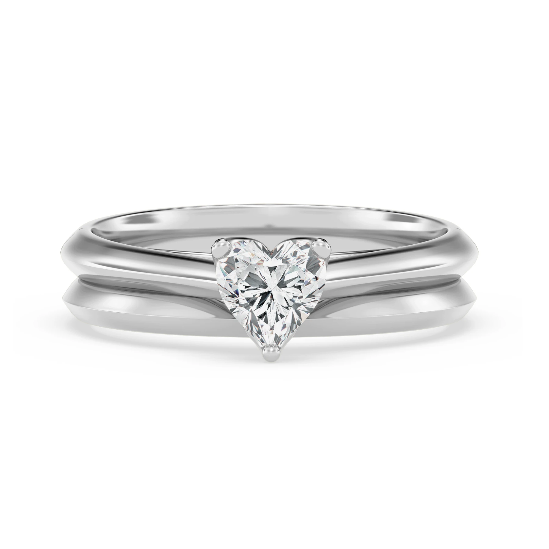 Jena 1/2 ct tw. Lab Grown Diamond Heart Solitaire Bridal Set Vermeil