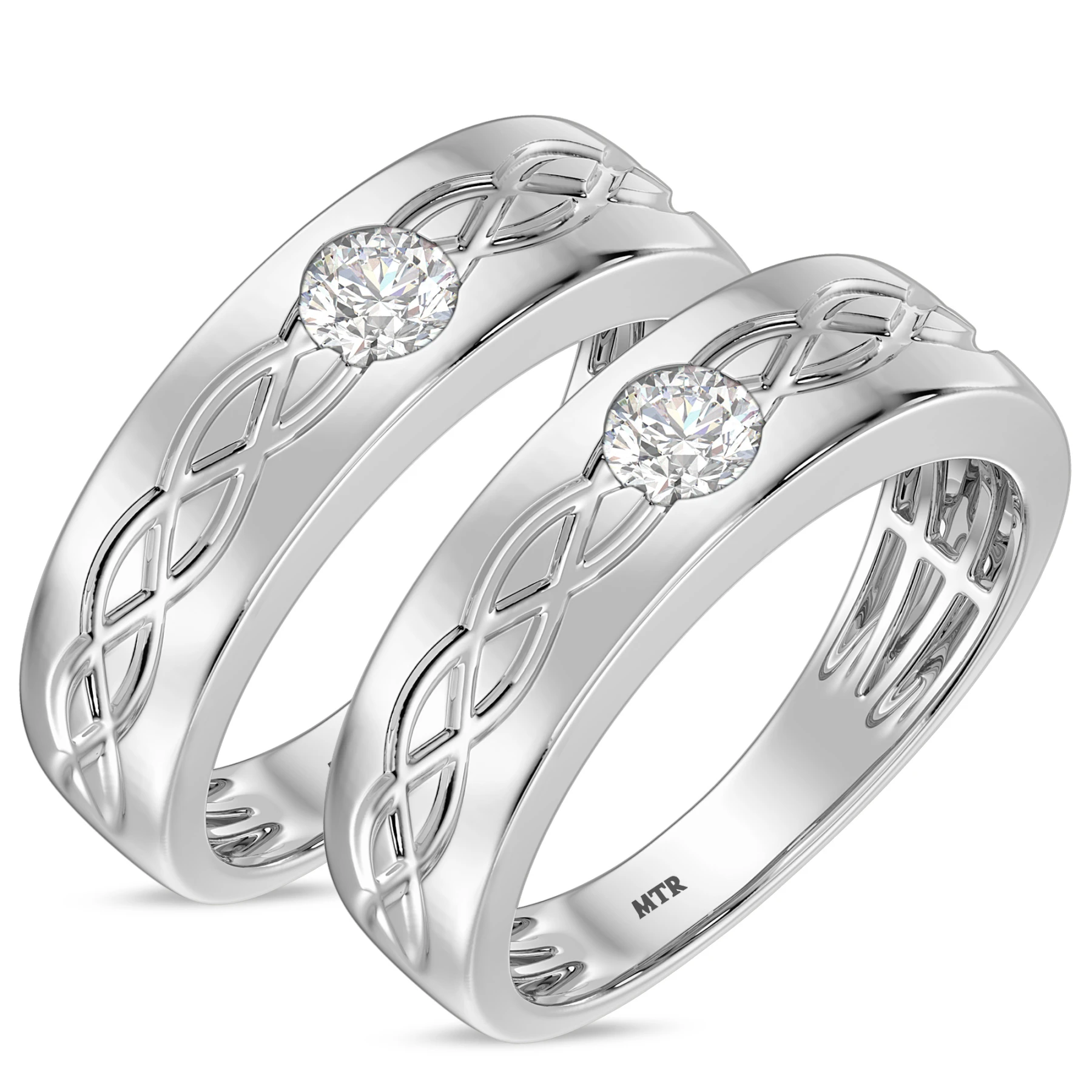 Verde 3/4 ct tw. Lab Grown Diamond Same Sex Mens Band Set