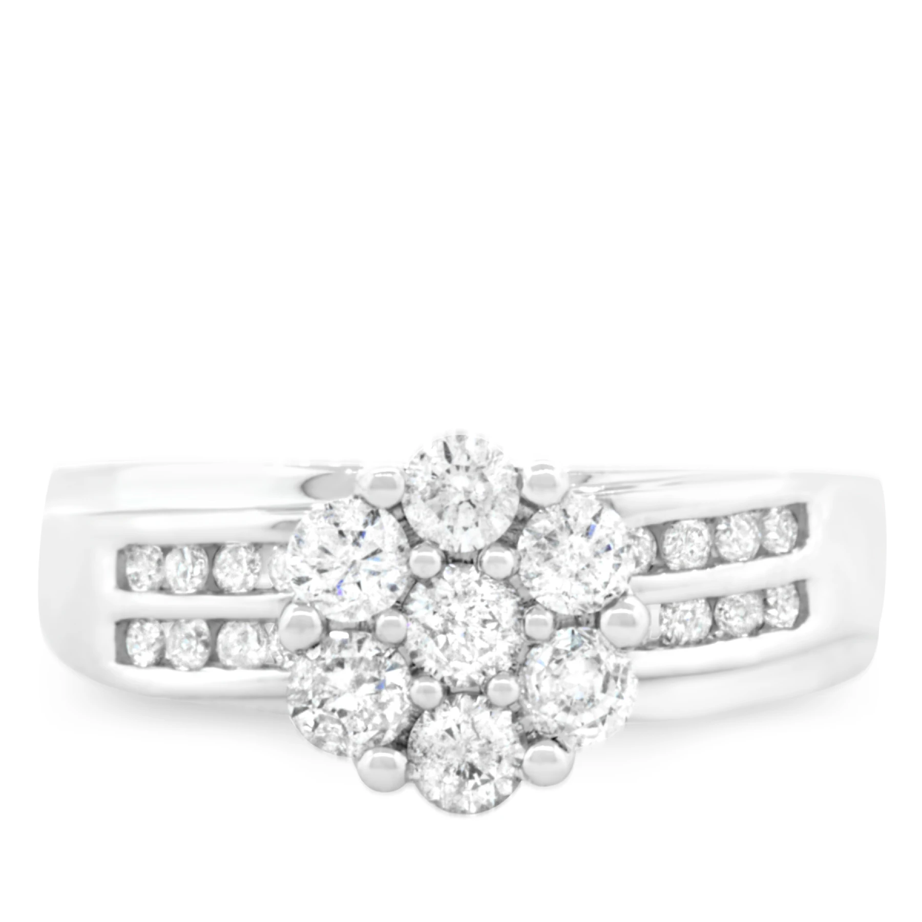 Kindred 7/8 ct tw. Diamond Round Cluster Engagement Ring - view 1