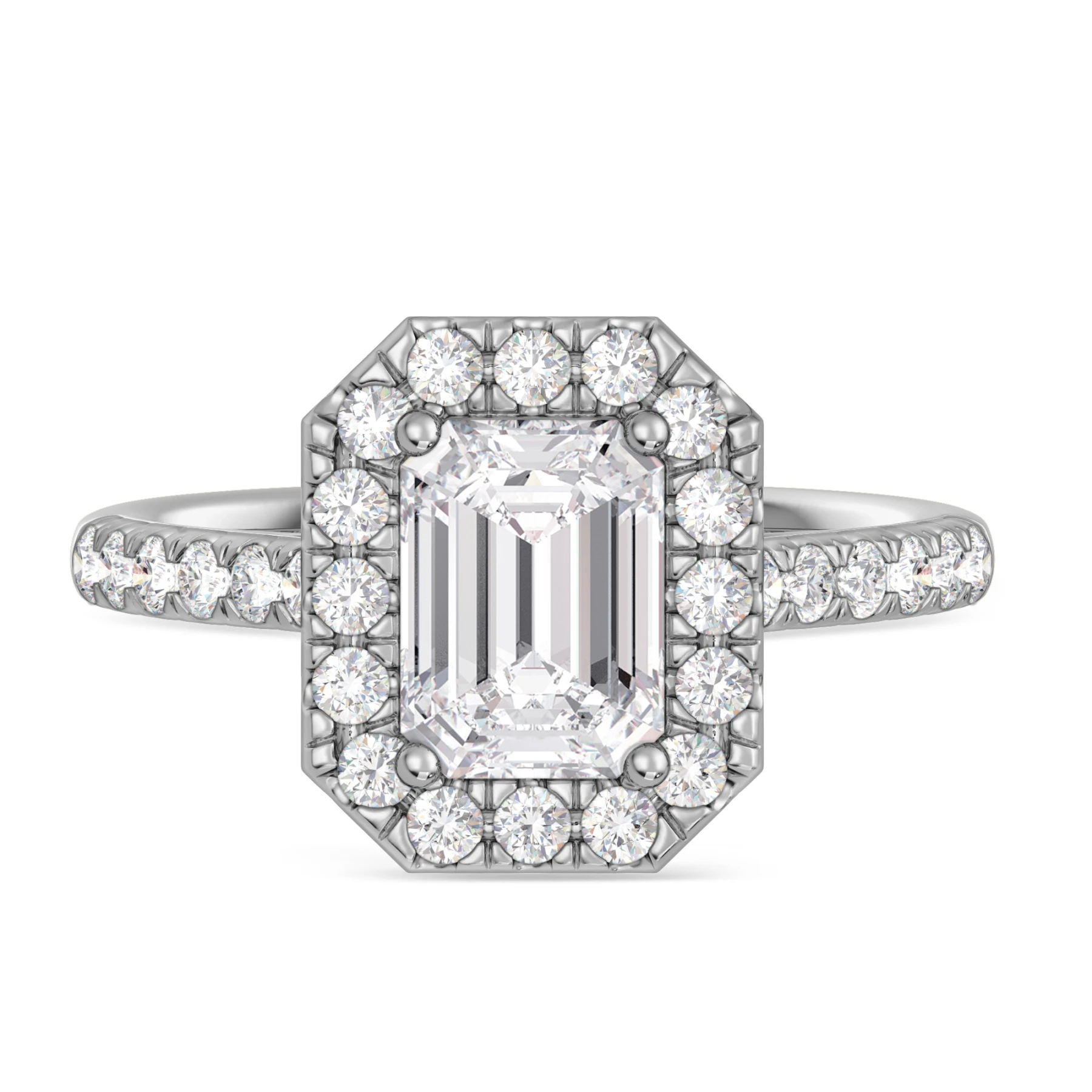 Adeola 2 5/8 ct tw. Lab Grown Diamond Emerald Solitaire Engagement Ring Vermeil