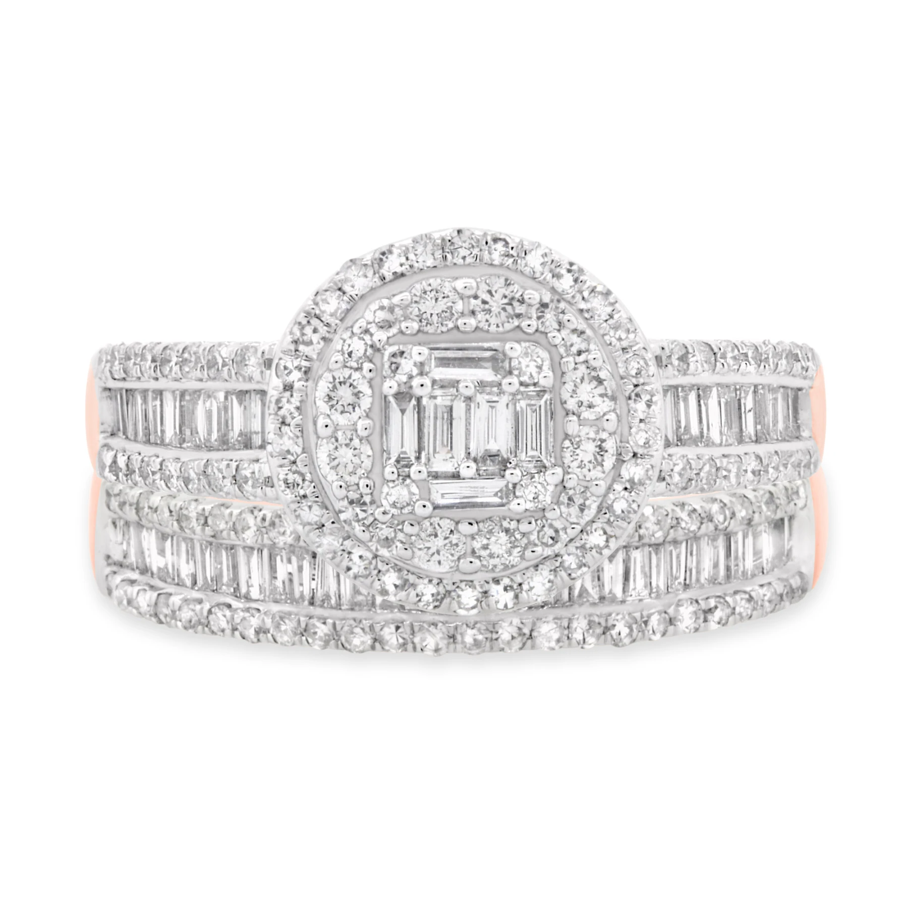 Weston 1 1/5 CT. T.W. Diamond Fancy Cluster Bridal Set - view 1