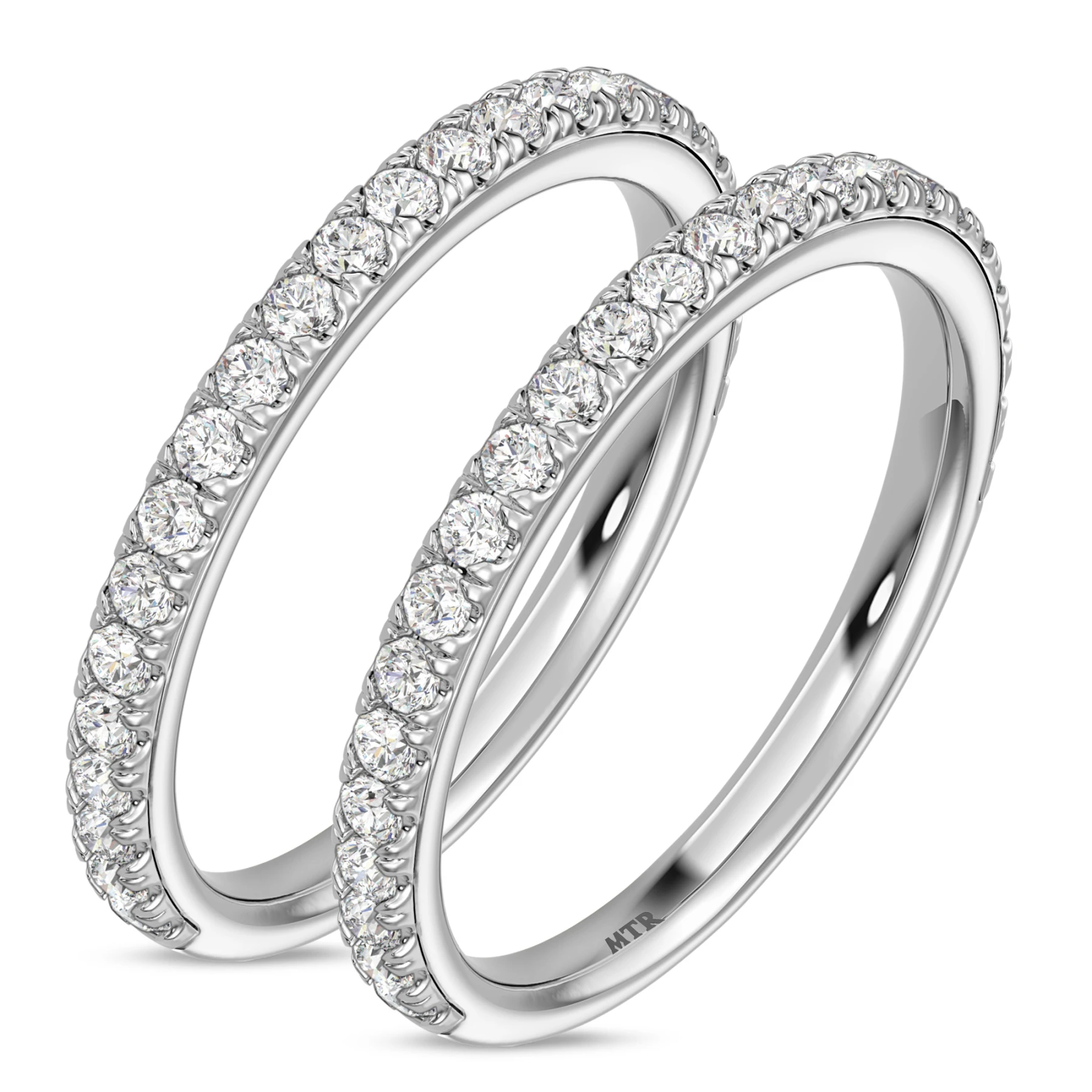 Trenza 3/4 ct tw. Lab Grown Diamond Same Sex Ladies Band Set