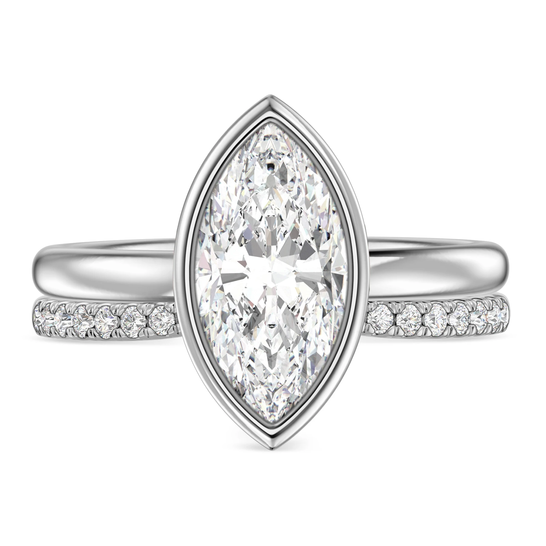 Niu 3 1/10 ct tw. Lab Grown Diamond Marquise Solitaire Bridal Set