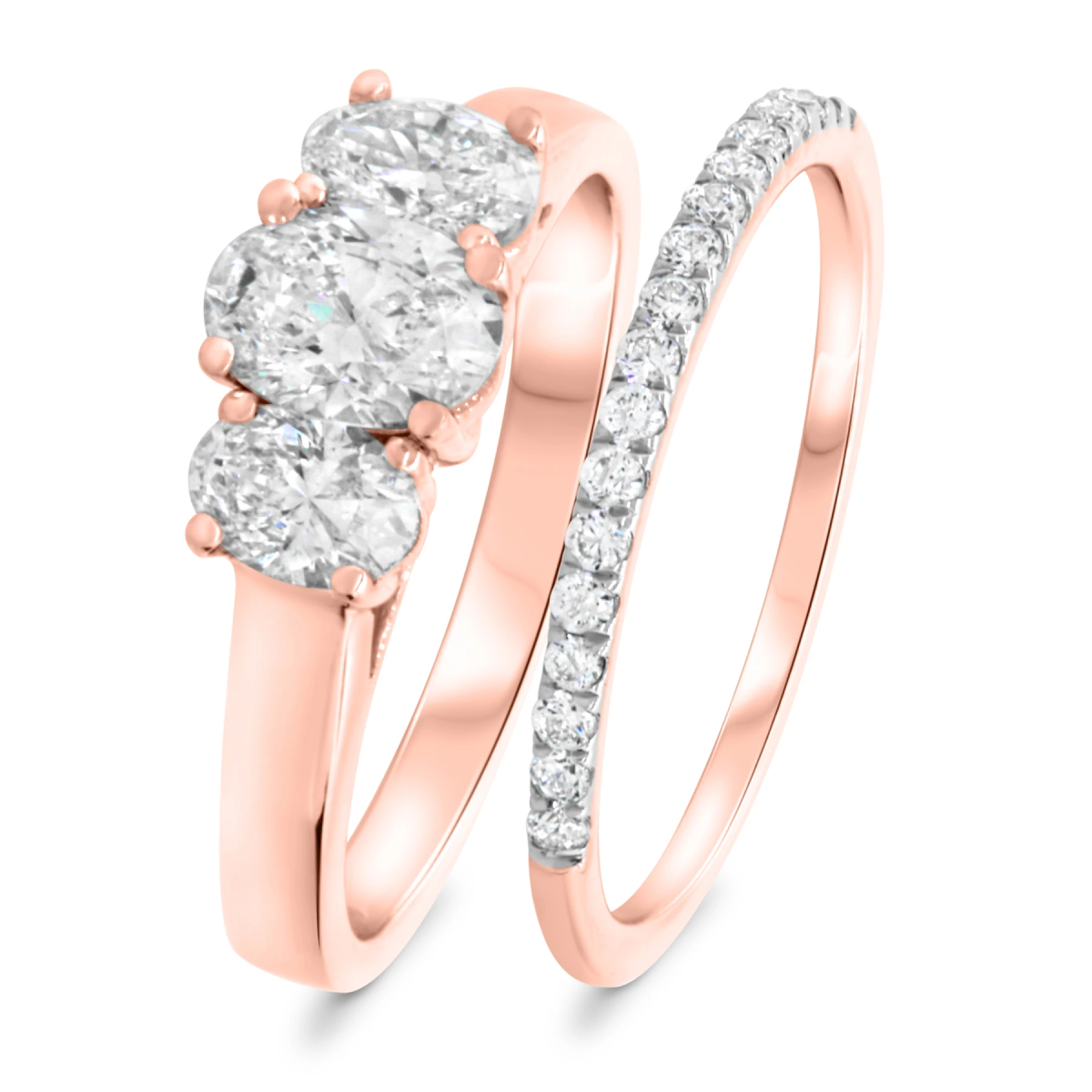 Eleana 1 1/10 Carat T.W. Diamond Oval Solitaire Bridal Set - view 1