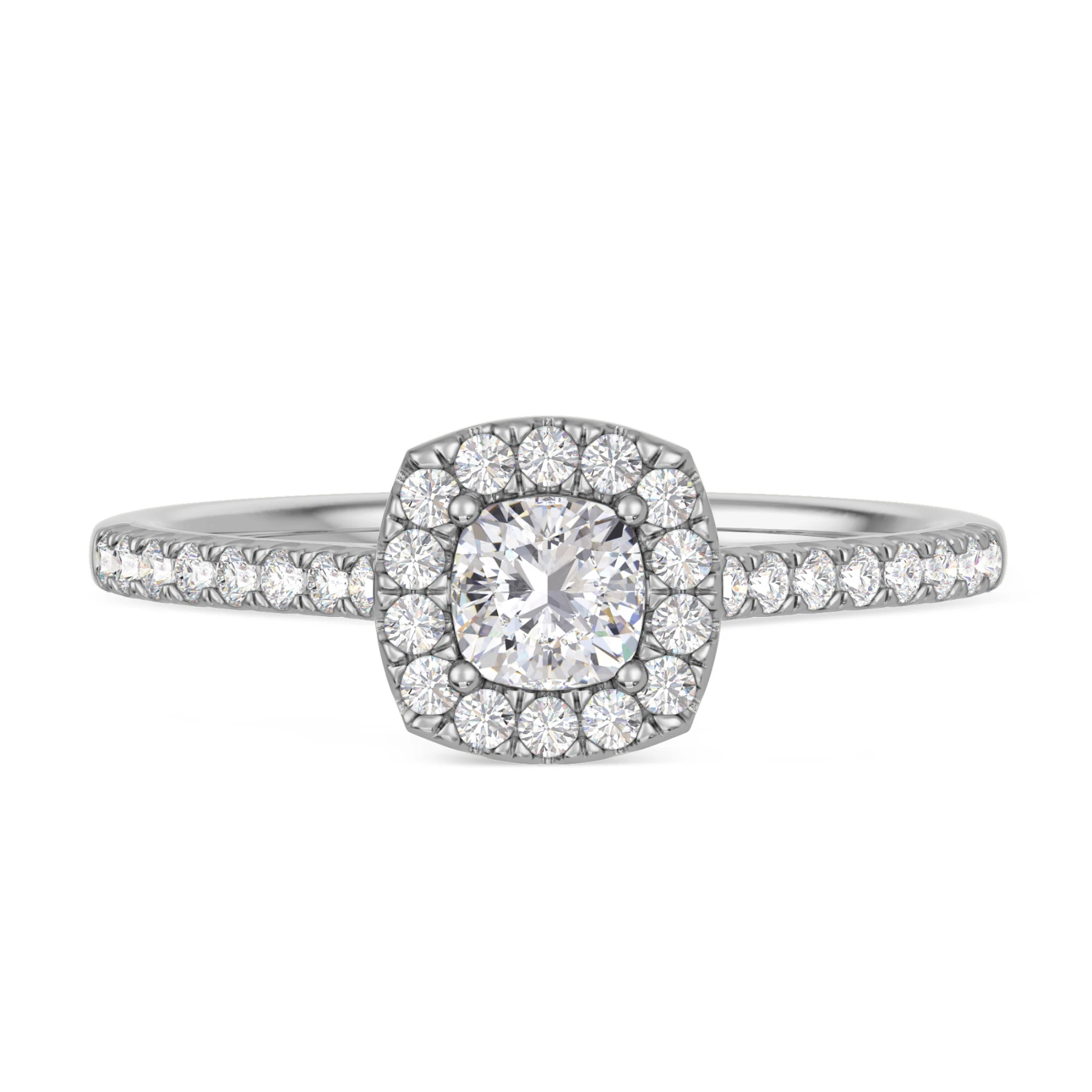 Adeola 3/4 ct tw. Lab Grown Diamond Cushion Solitaire Engagement Ring Vermeil