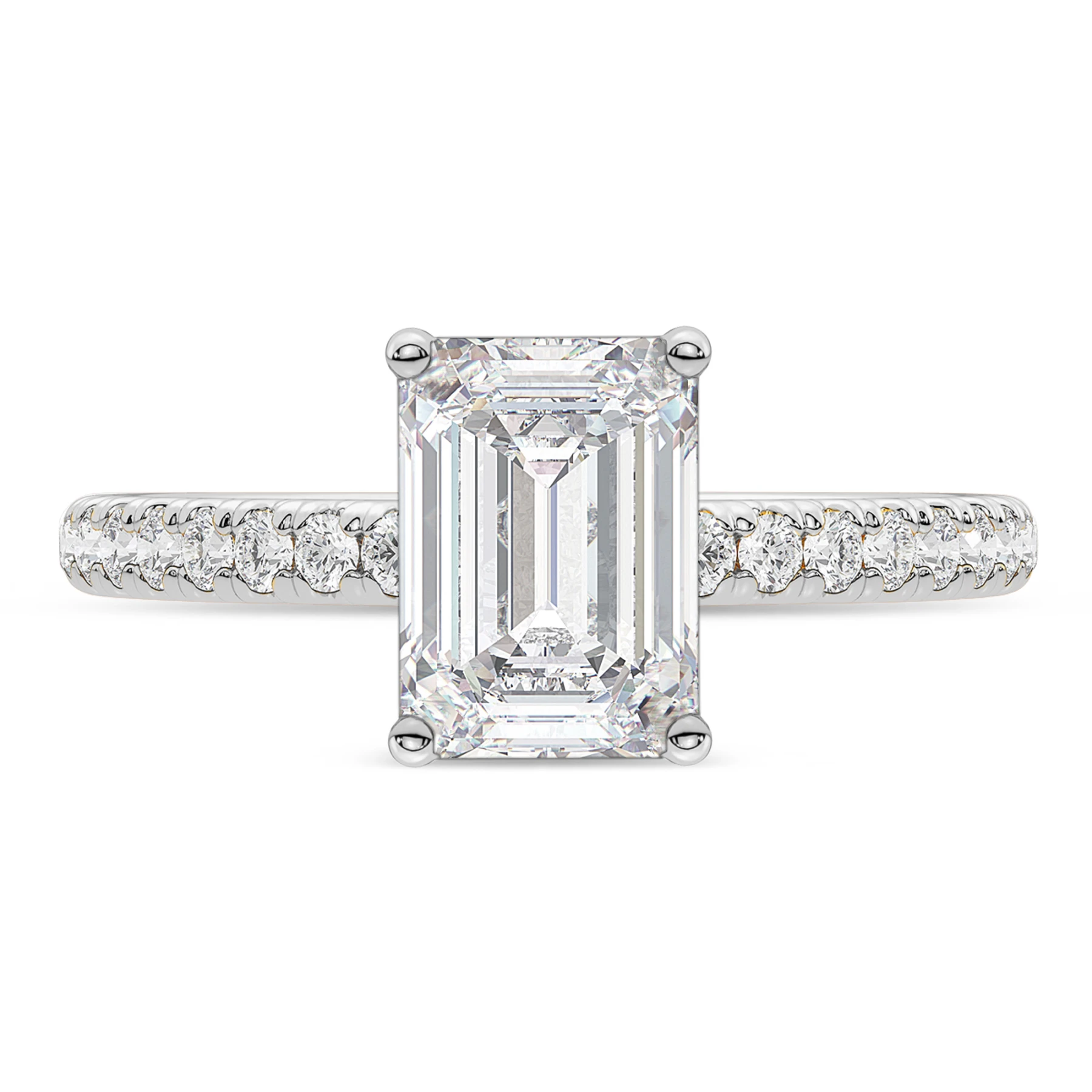 Zaila 3 1/2 ct tw. Lab Grown Diamond Emerald Solitaire Engagement Ring Vermeil