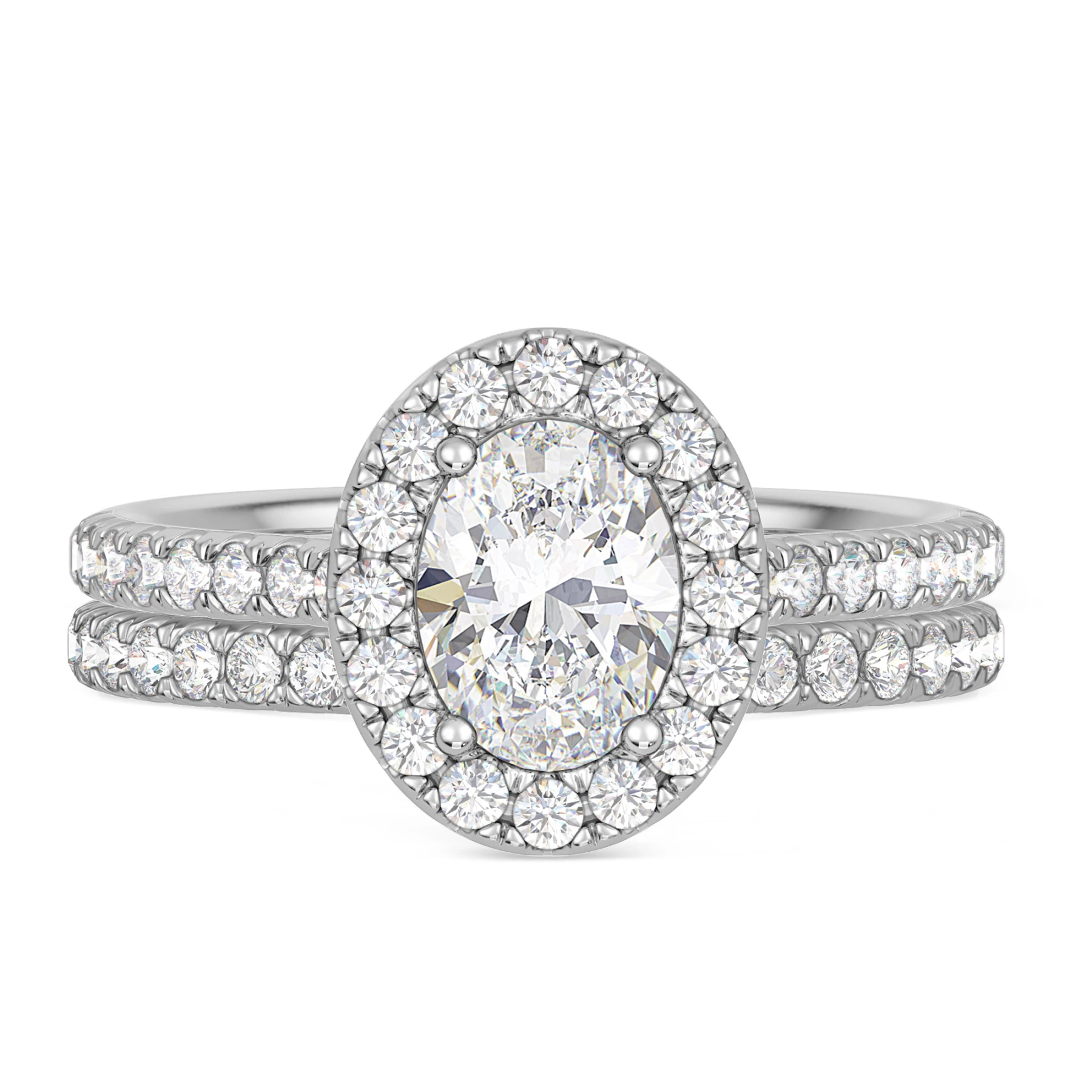 Adeola 1 3/4 ct tw. Lab Grown Diamond Oval Solitaire Bridal Set Vermeil
