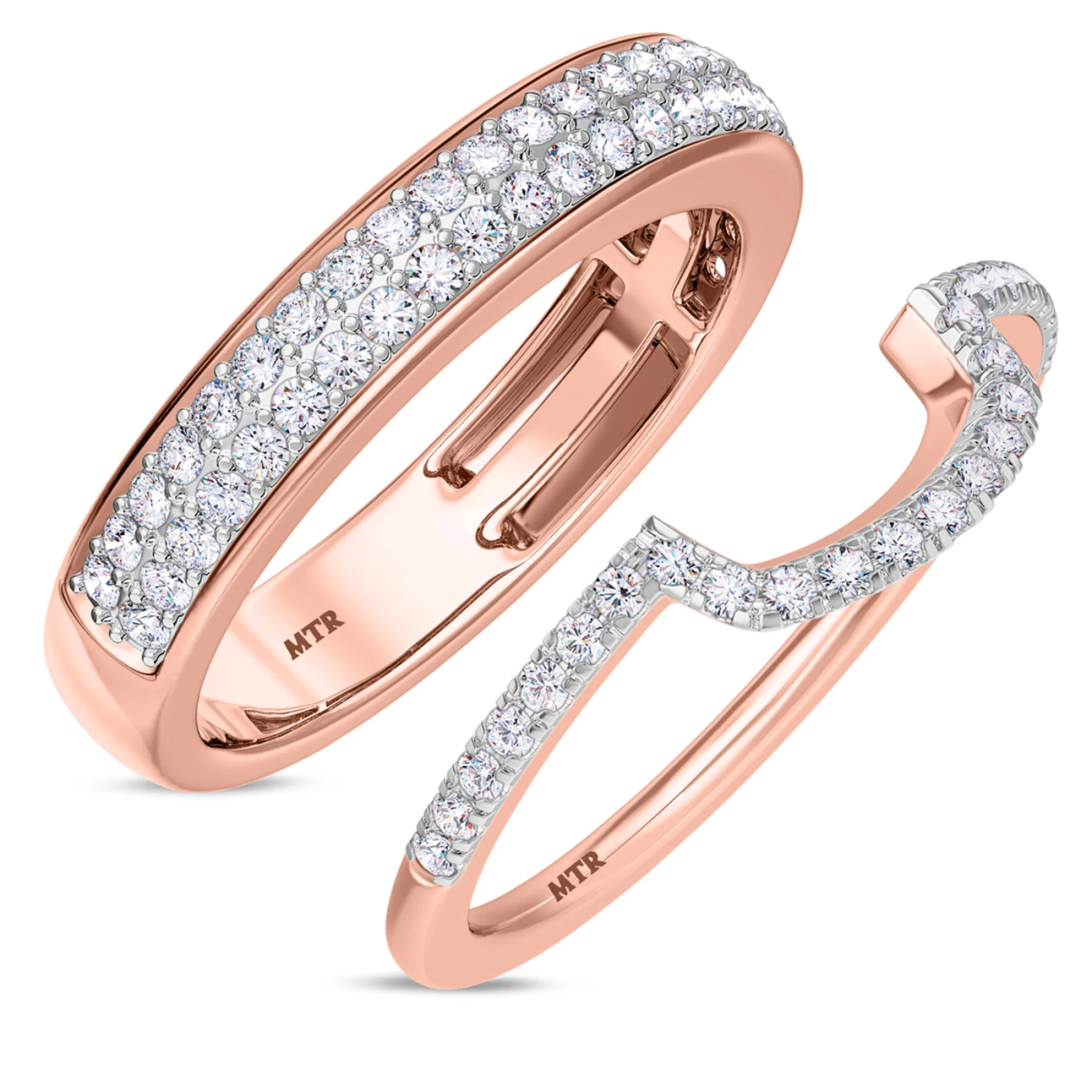 Iris 7/8 ct tw. Diamond Wedding Band Set - view 1