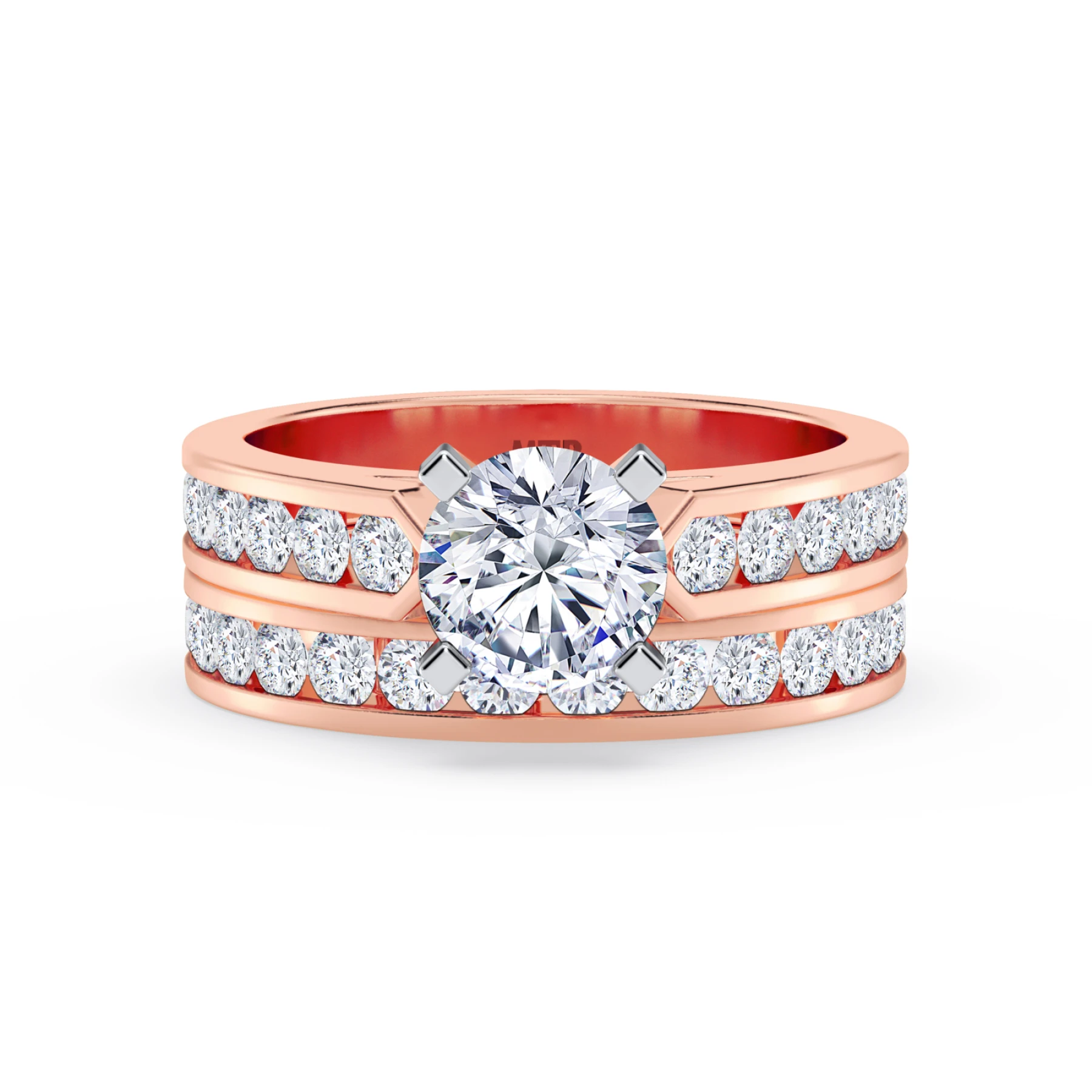 Lesha 2 1/5 ct tw. Lab Grown Diamond Round Solitaire Bridal Set - view 1