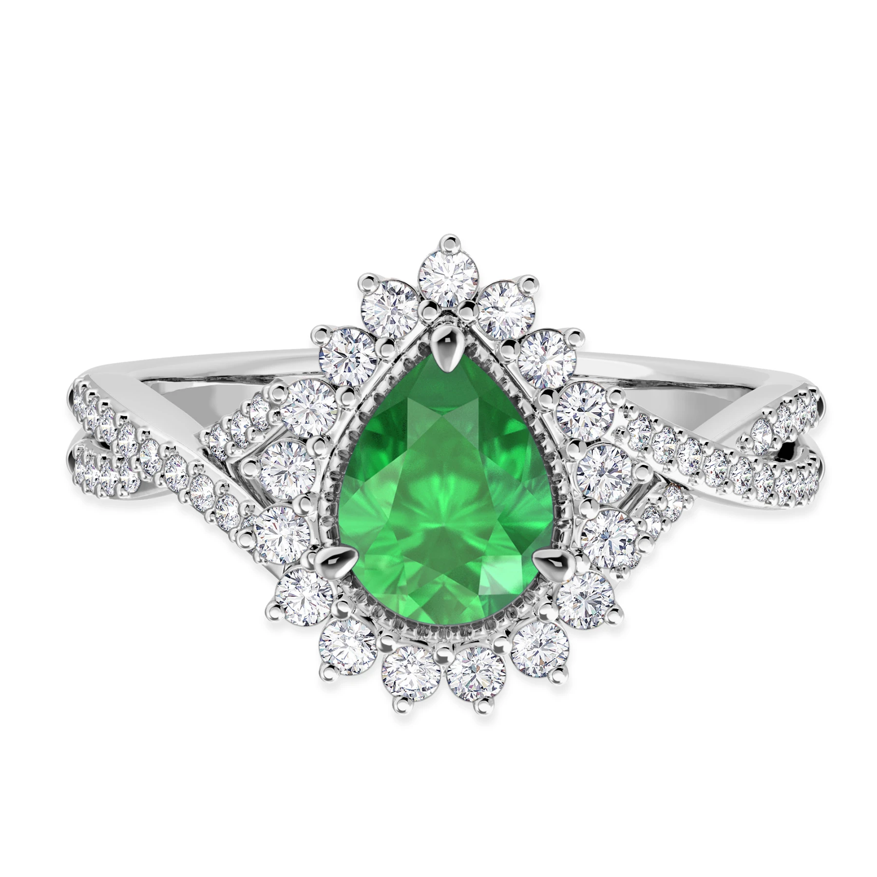 Liana 1 3/4 CT. T.W. and diamond Engagement Ring Vermeil