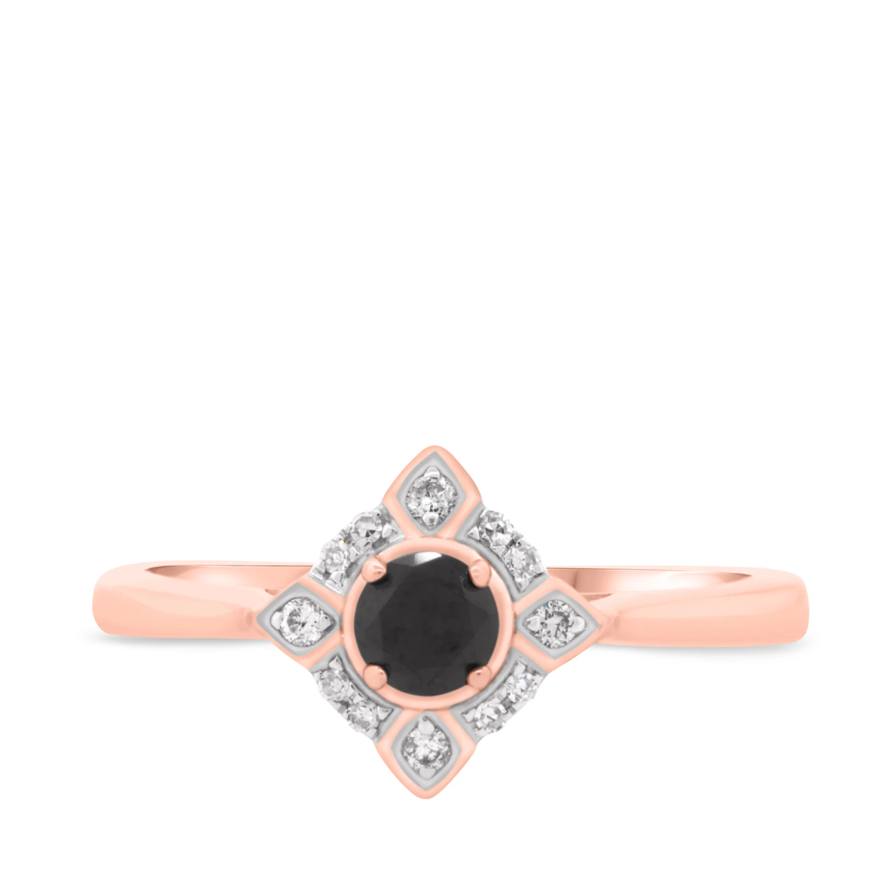 Rehana 3/8 ct tw. Black Diamond (Treated) Round Solitaire Engagement Ring - view 1
