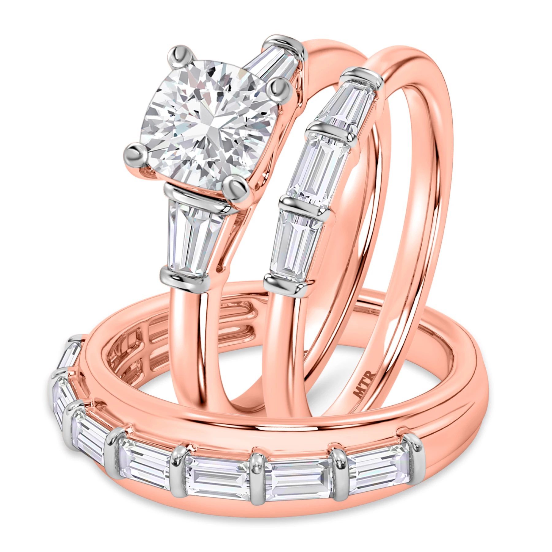 Canna 2 1/7 ct tw. Lab Grown Diamond Cushion Solitaire Trio Set - view 1