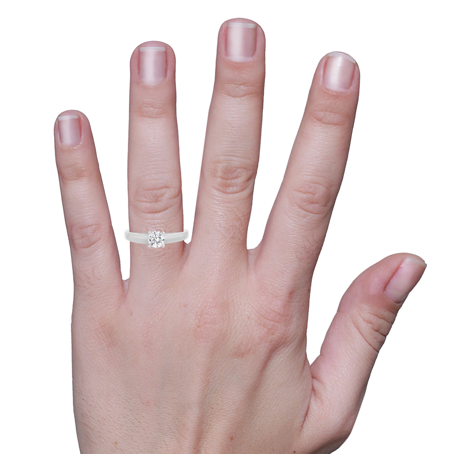 Jandi 1 ct tw. Lab Grown Diamond Round Solitaire Engagement Ring 14K White Gold Vermeil - view 3