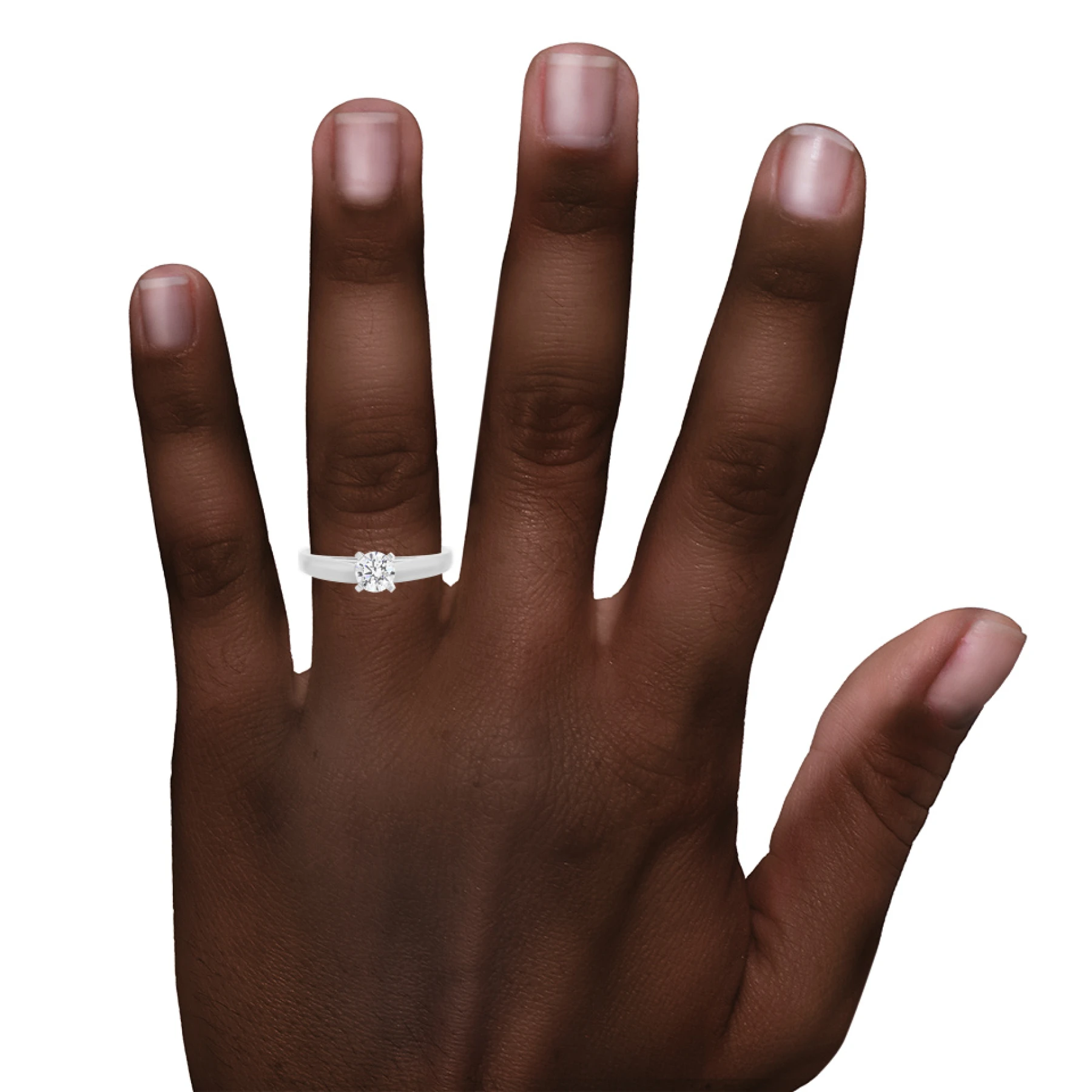 Jandi 1 ct tw. Lab Grown Diamond Round Solitaire Engagement Ring 14K White Gold Vermeil - view 6