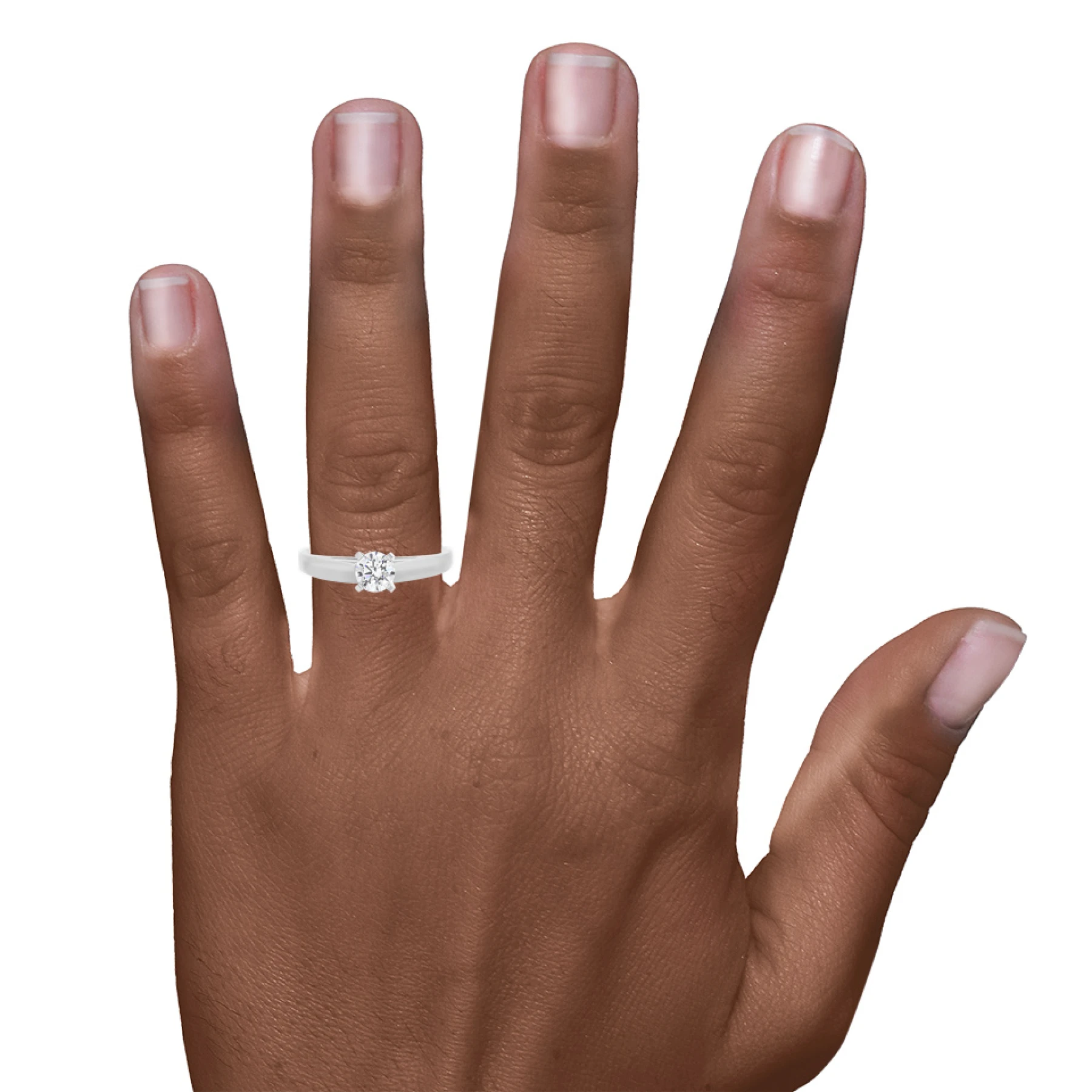 Jandi 1 ct tw. Lab Grown Diamond Round Solitaire Engagement Ring 14K White Gold Vermeil - view 5