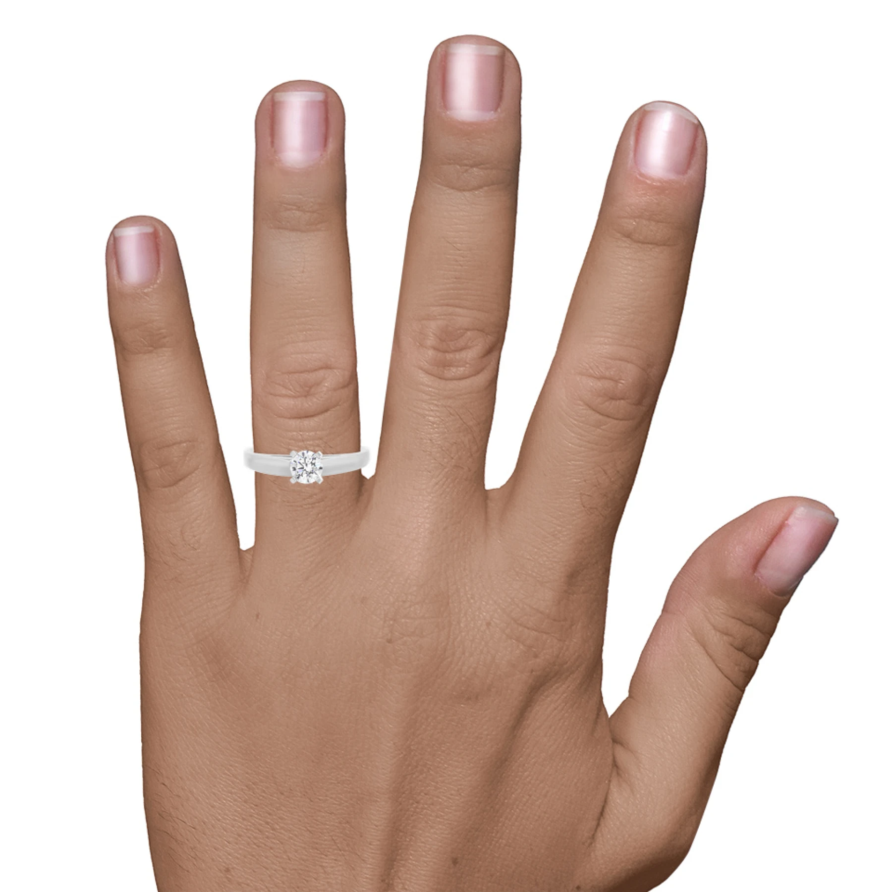 Jandi 1 ct tw. Lab Grown Diamond Round Solitaire Engagement Ring 14K White Gold Vermeil - view 4