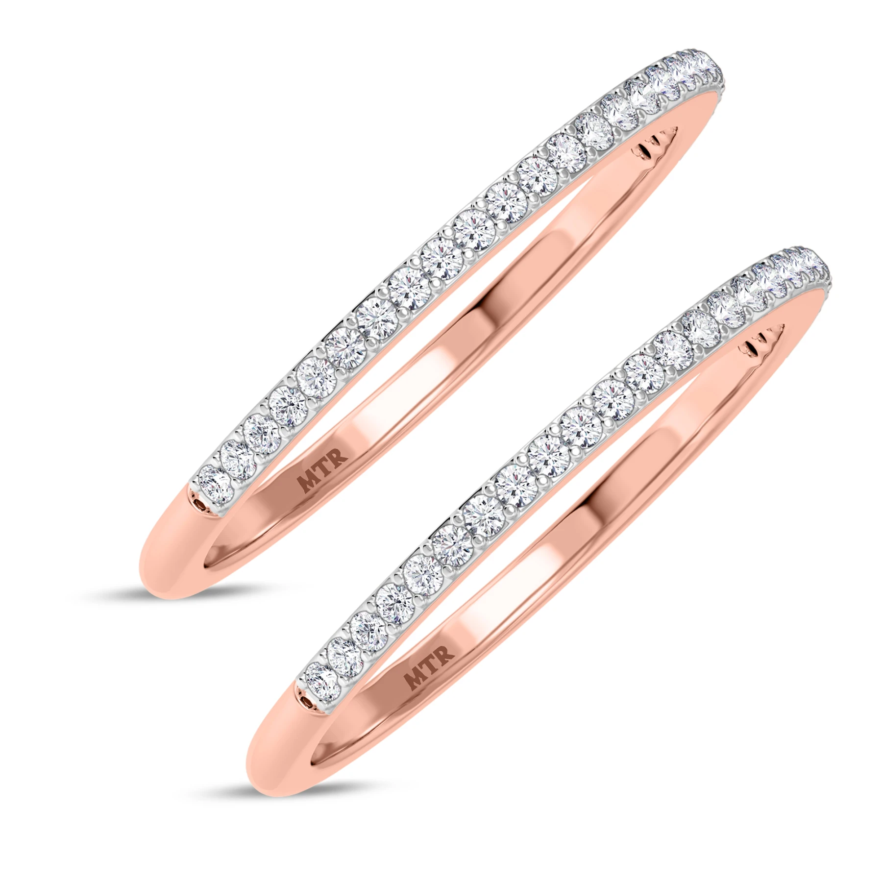 Ixora 1/4 ct tw. Diamond Same Sex Ladies Band Set - view 1