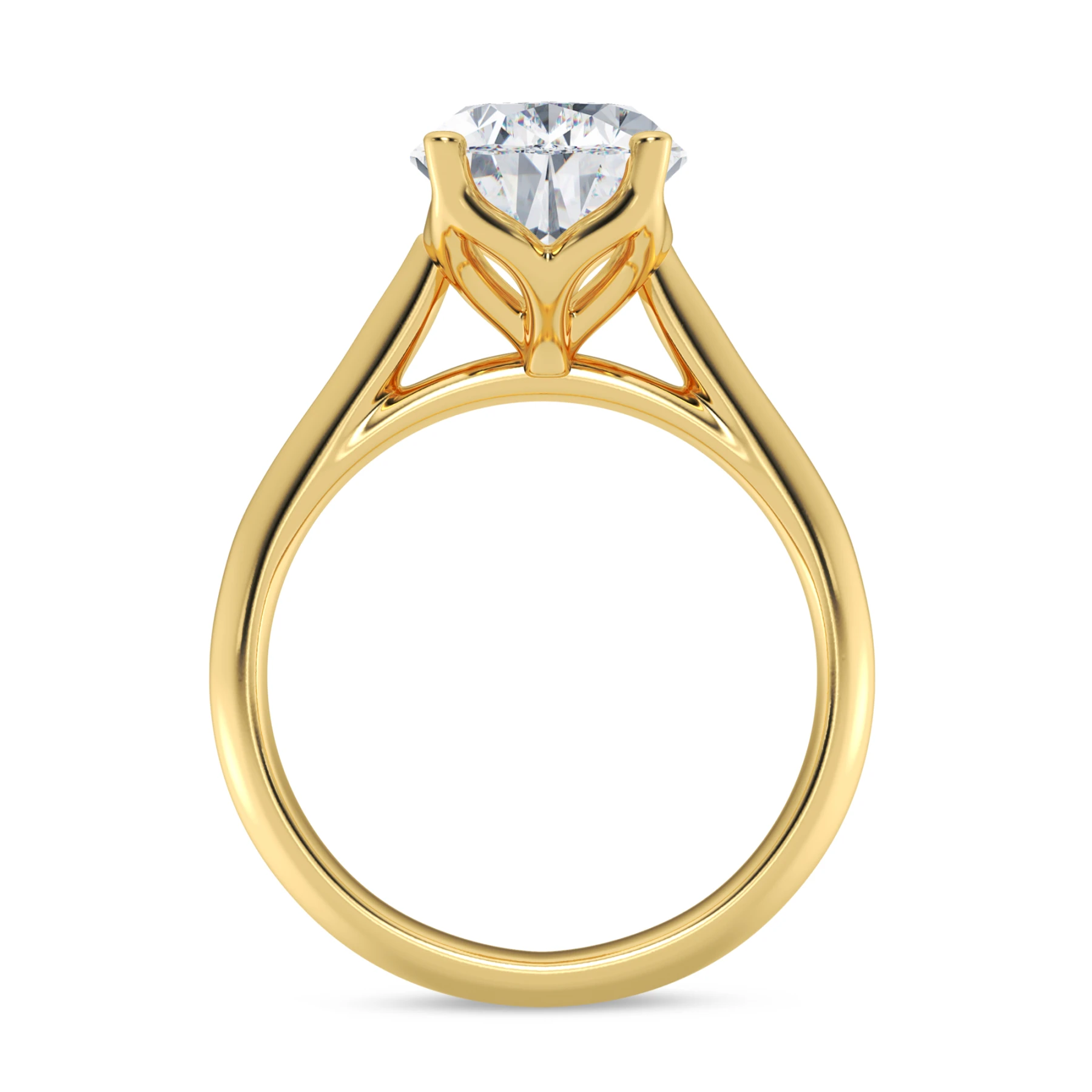Jena 2 ct tw. Lab Grown Diamond Oval Solitaire Engagement Ring 14K Yellow Gold Vermeil - view 4