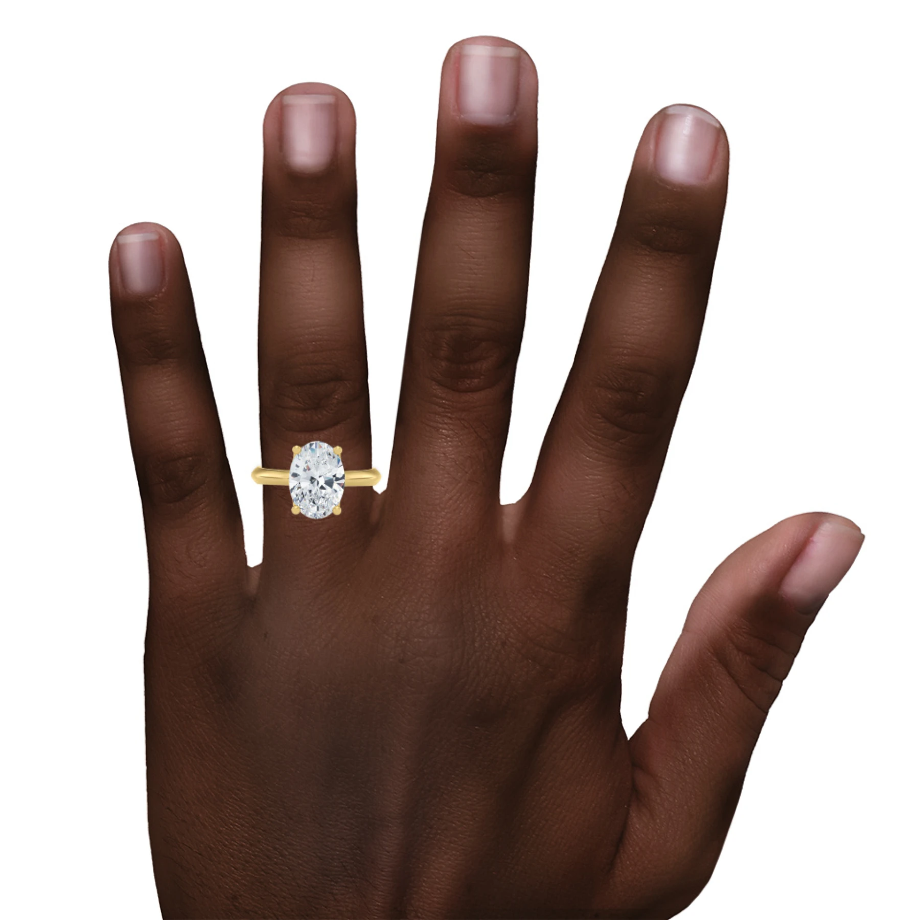 Jena 2 ct tw. Lab Grown Diamond Oval Solitaire Engagement Ring 14K Yellow Gold Vermeil - view 8