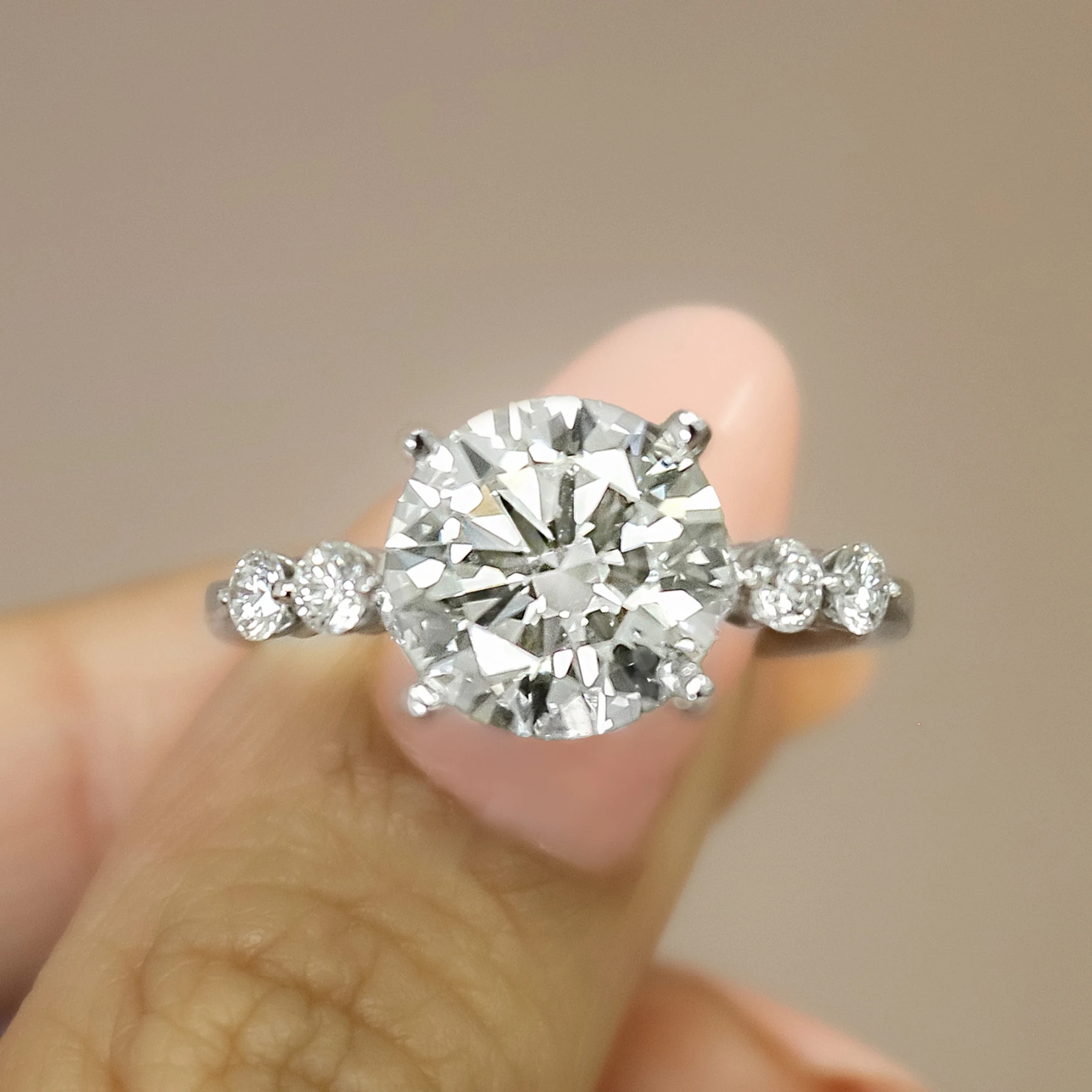 Oxley 3 3/8 ct tw. Lab Grown Diamond Round Solitaire Engagement Ring Vermeil