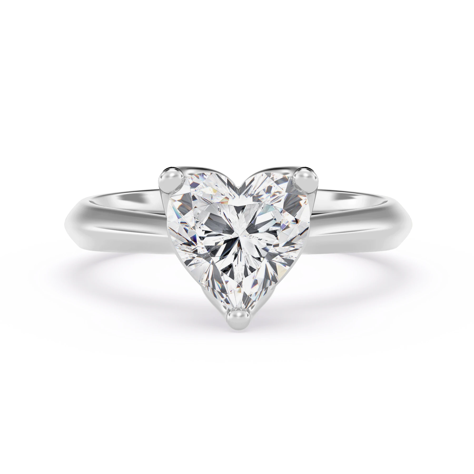 Jena 2 ct tw. Lab Grown Diamond Heart Solitaire Engagement Ring Vermeil