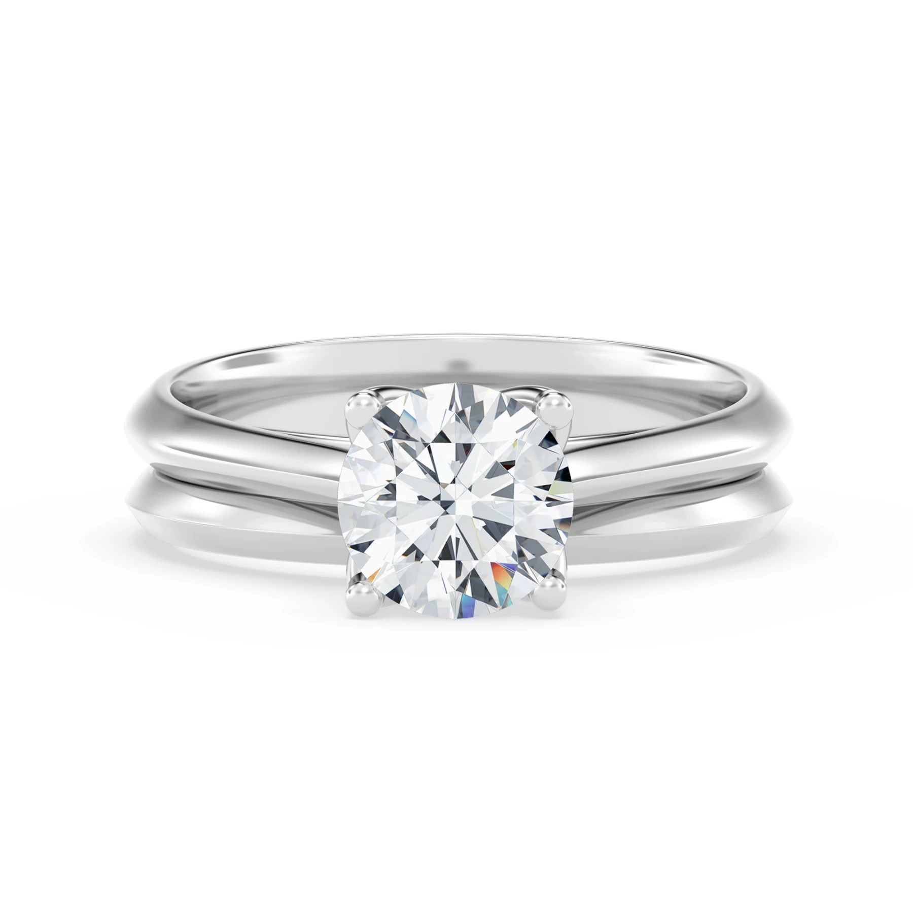 Jena 1 ct tw. Lab Grown Diamond Round Solitaire Bridal Set Vermeil