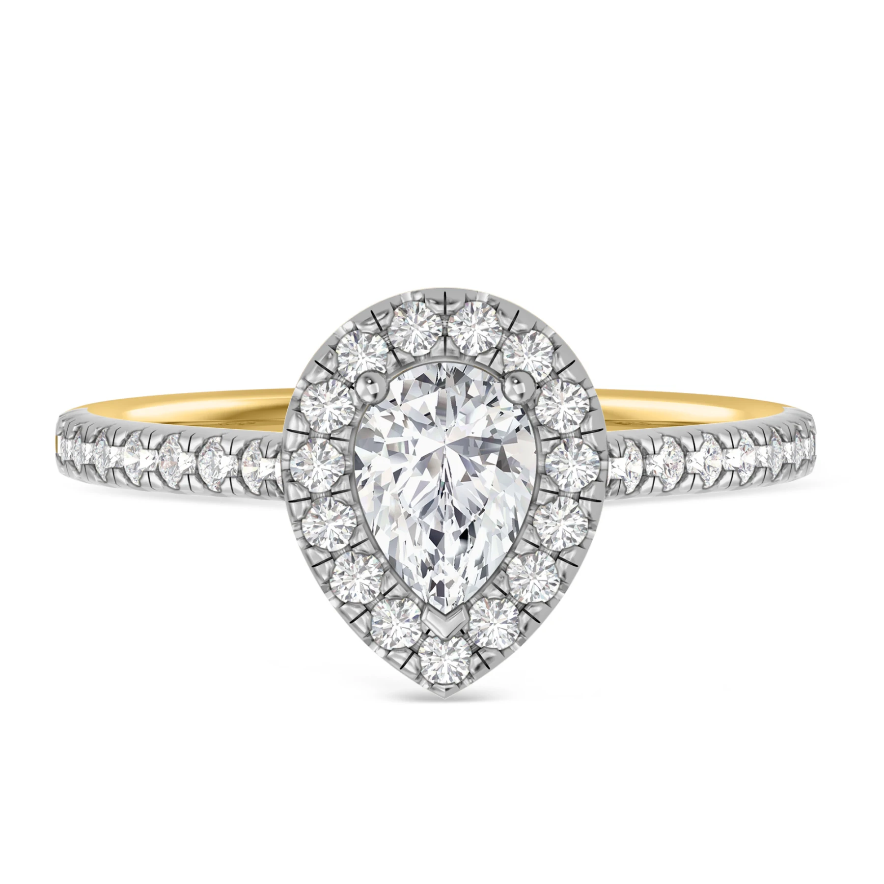 Adeola 7/8 ct tw. Lab Grown Diamond Pear Solitaire Engagement Ring Vermeil
