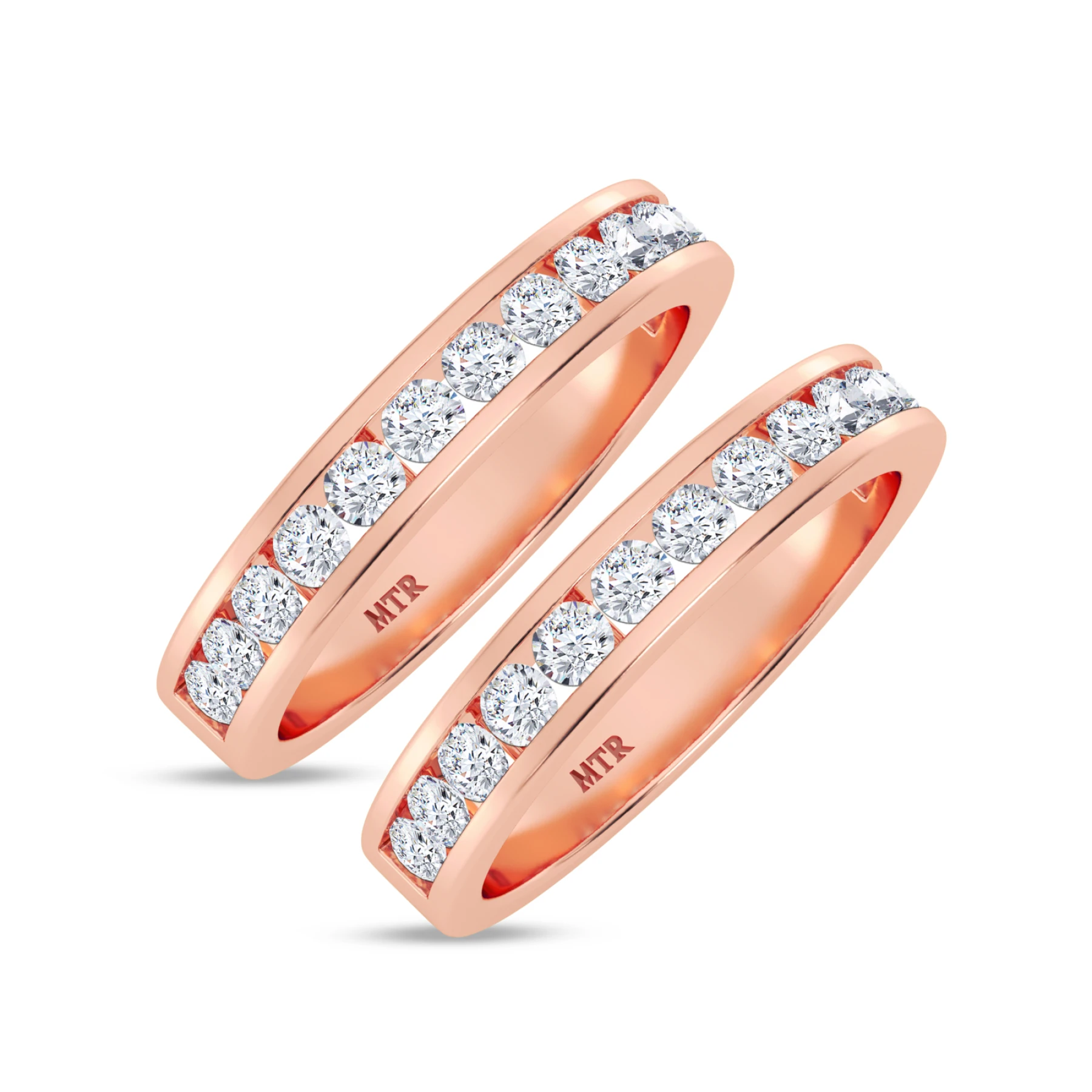 Lesha 1 1/4 ct tw. Lab Grown Diamond Same Sex Ladies Band Set - view 1