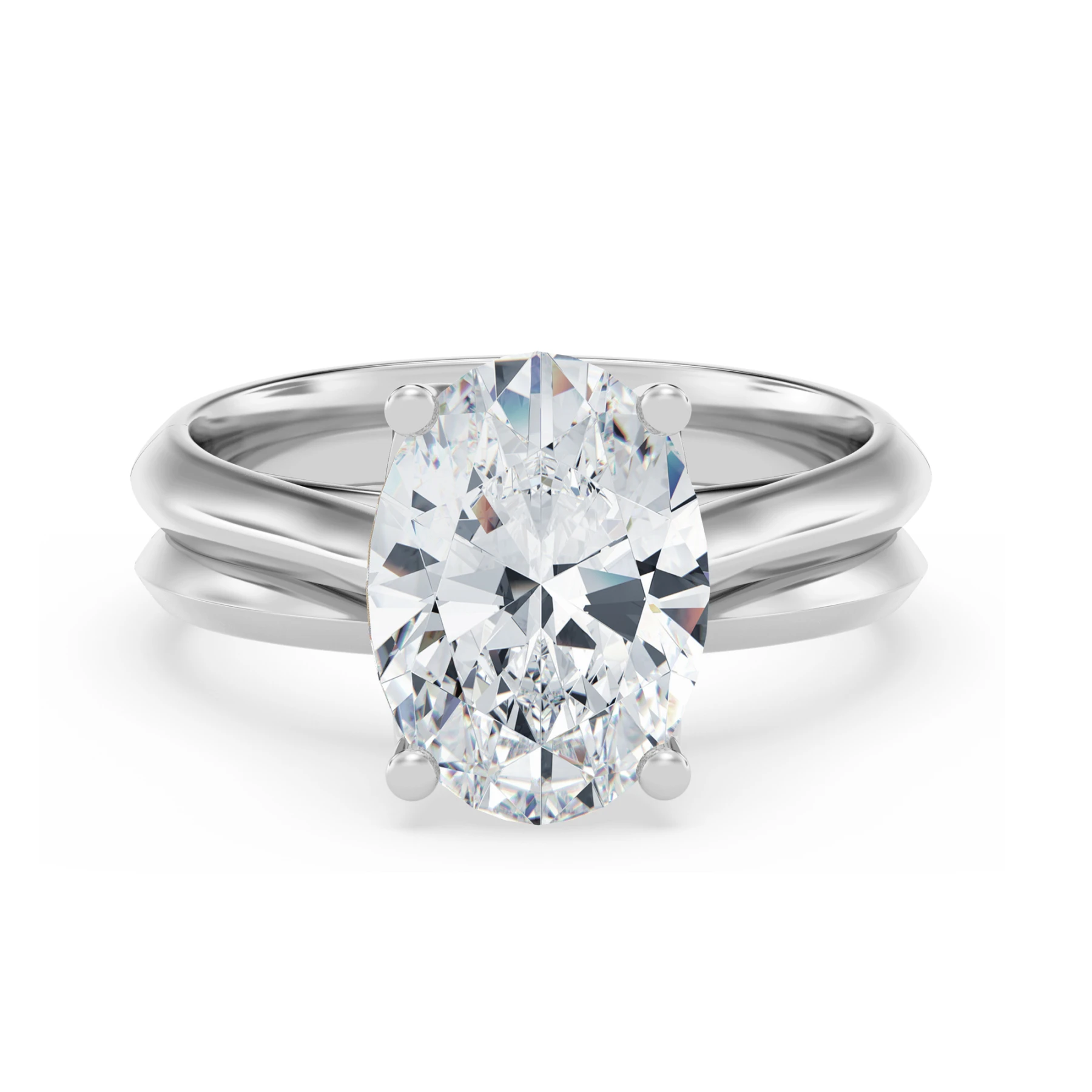Jena 2 ct tw. Lab Grown Diamond Oval Solitaire Bridal Set Vermeil